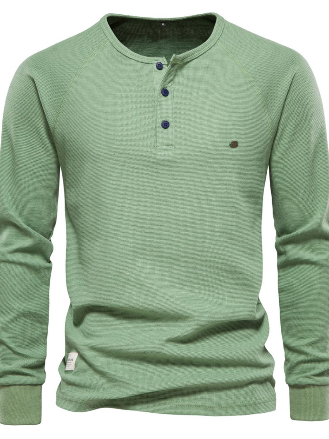 Men's Waffle-Knit Long Sleeve T-Shirt Gray / M Matcha Green / M Gray / L Gray / M-Matcha Green / M-Gray / L-Matcha Green / XL-Gray / 2XL-White / XL-Khaki / XL-Burnt Coral / 2XL-Matcha Green / S-Matcha Green / L-Matcha Green / 2XL-White / 2XL-Khaki / L-Burnt Coral / XL-Gray / XL-White / S-Khaki / 2XL-Burnt Coral / S-White / L-Khaki / S-Burnt Coral / L-Khaki / M-White / M-Burnt Coral / M-Gray / S-