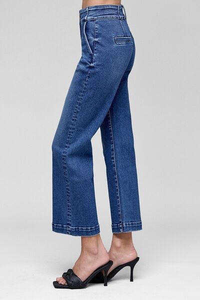 RISEN Tummy Control High Rise Crop Jeans Dark / 0(24) Dark / 1(25) Dark / 3(26) Dark / 0(24)-Dark / 1(25)-Dark / 3(26)-Dark / 5(27)-Dark / 7(28)-Dark / 9(29)-Dark / 11(30)-Dark / 13(31)-Dark / 15(32)-