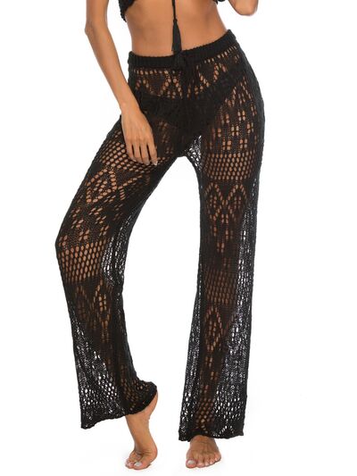 Cutout Straight Swim Pants Black