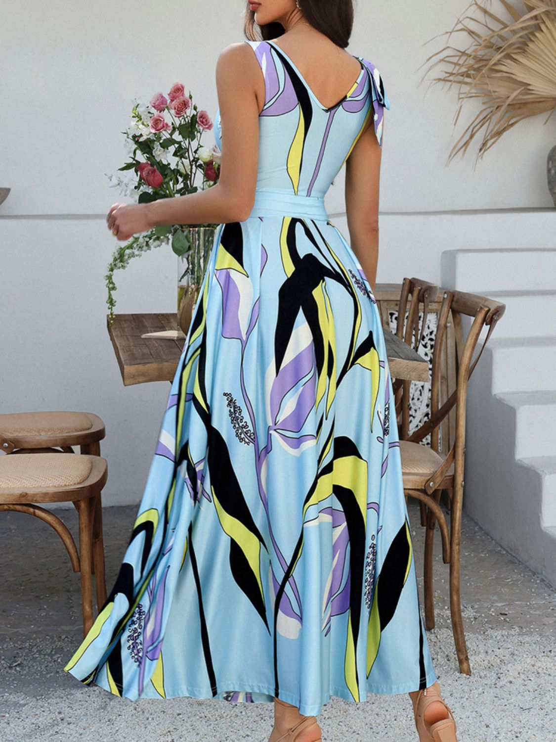 Devine Printed Sleeveless Maxi Dress Light Blue / S Light Blue / M Light Blue / L Light Blue / S-Light Blue / M-Light Blue / L-Light Blue / XL-