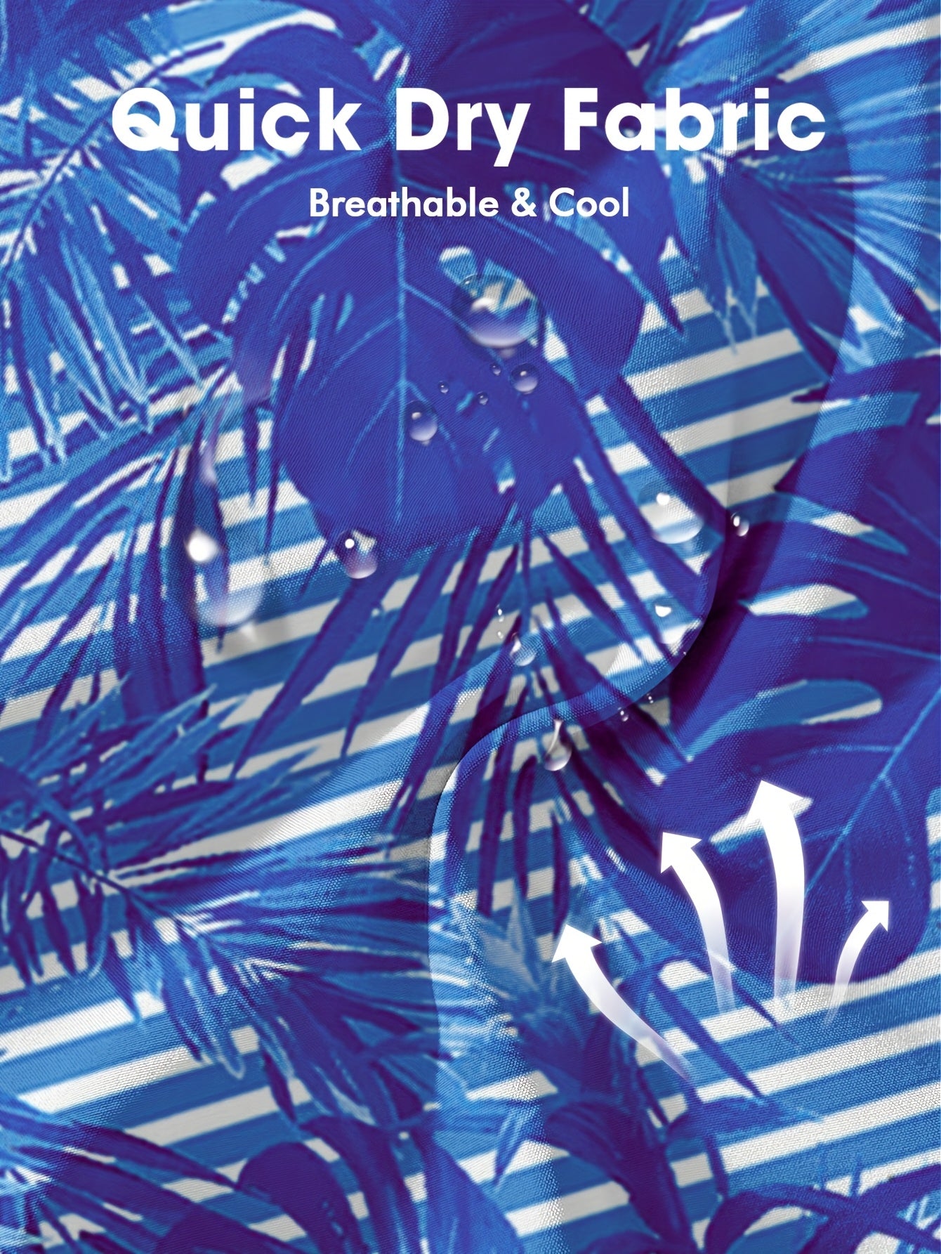 Men's Tropical Print Swim Trunks | Quick-Dry Polyester & Spandex Blend | Adjustable Drawstring Waistband | Built-In Compression Liner | Side Pockets with Drain Holes | Ideal for Beach and Water Sports, Water Sports Apparel |