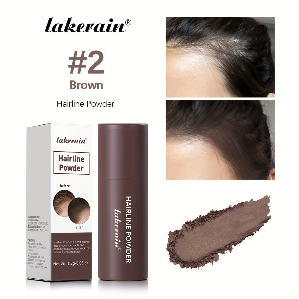 Waterproof Hairline Powder Stick - Long-Lasting Concealer for Gray Roots and Thinning Hair 2# Brown