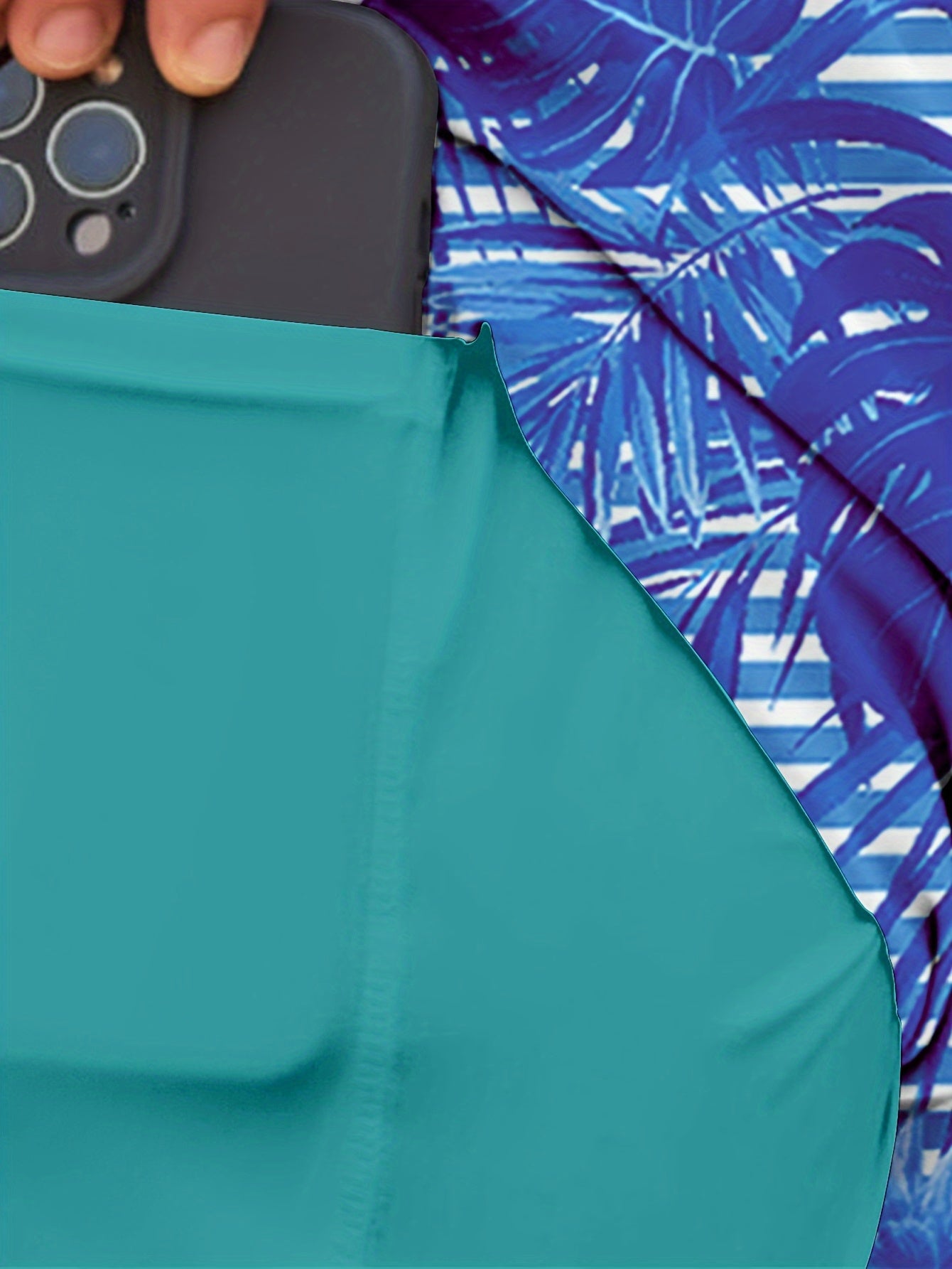 Men's Tropical Print Swim Trunks | Quick-Dry Polyester & Spandex Blend | Adjustable Drawstring Waistband | Built-In Compression Liner | Side Pockets with Drain Holes | Ideal for Beach and Water Sports, Water Sports Apparel |