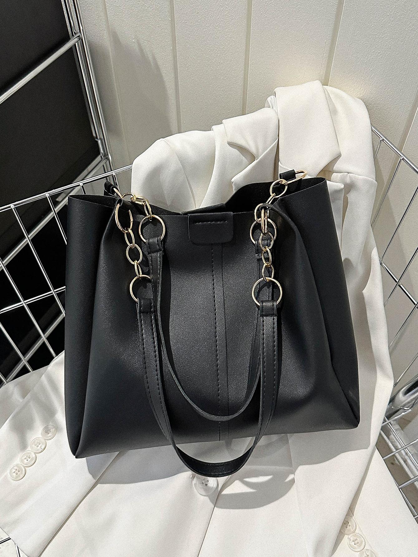 Stylish & Spacious Women's Tote Bag - Perfect for School, Work, and Everyday Adventures! Black / one-size Dusty Pink / one-size Black / one-size-Dusty Pink / one-size-