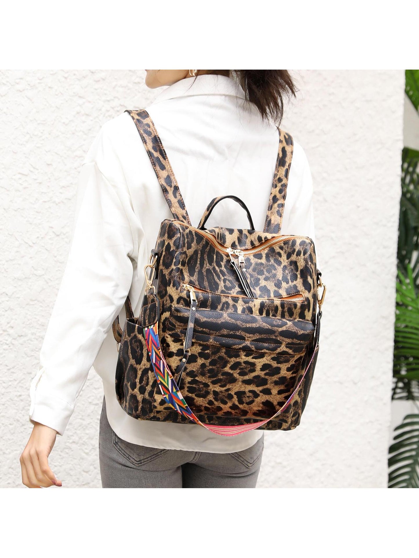 Versatile Chic: Women's Convertible PU Leather Backpack & Handbag Olive Green / one-size Beige / one-size