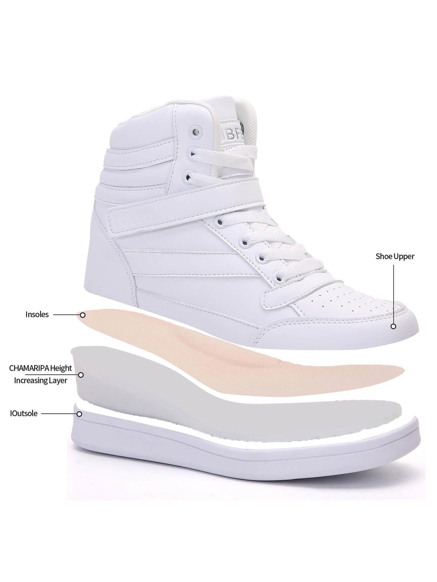 Women's Hidden Wedge Fashion Sneakers with Platform Heel