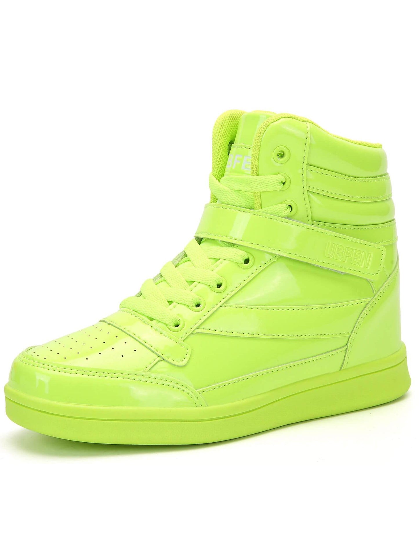 Women's Hidden Wedge Fashion Sneakers with Platform Heel Green