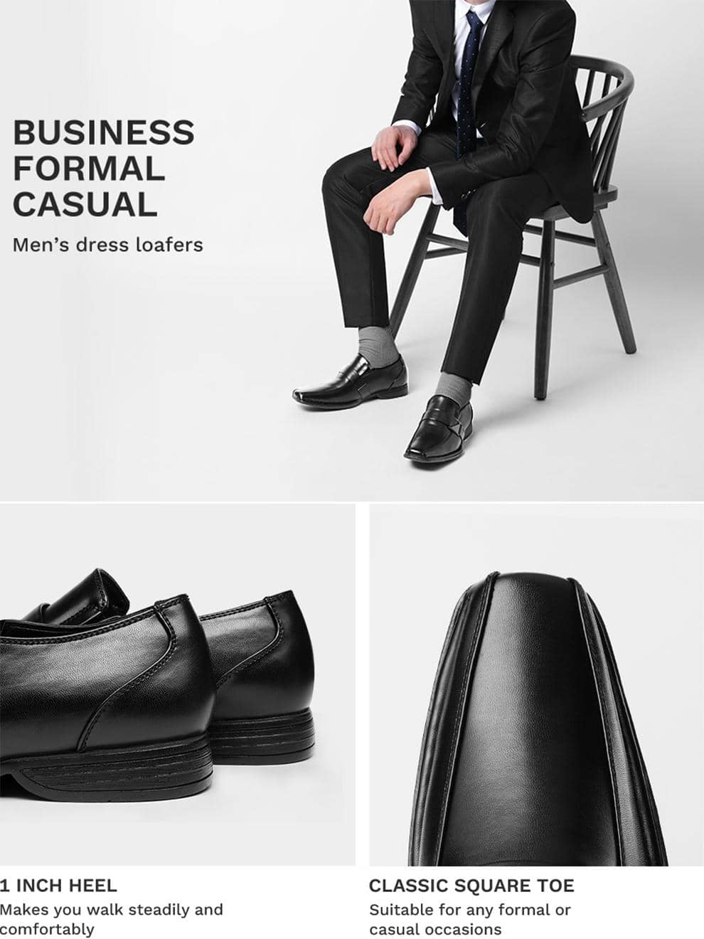 Men's Lined Dress Loafers Formal Shoes Men Dress Loafer Shoe Slip On