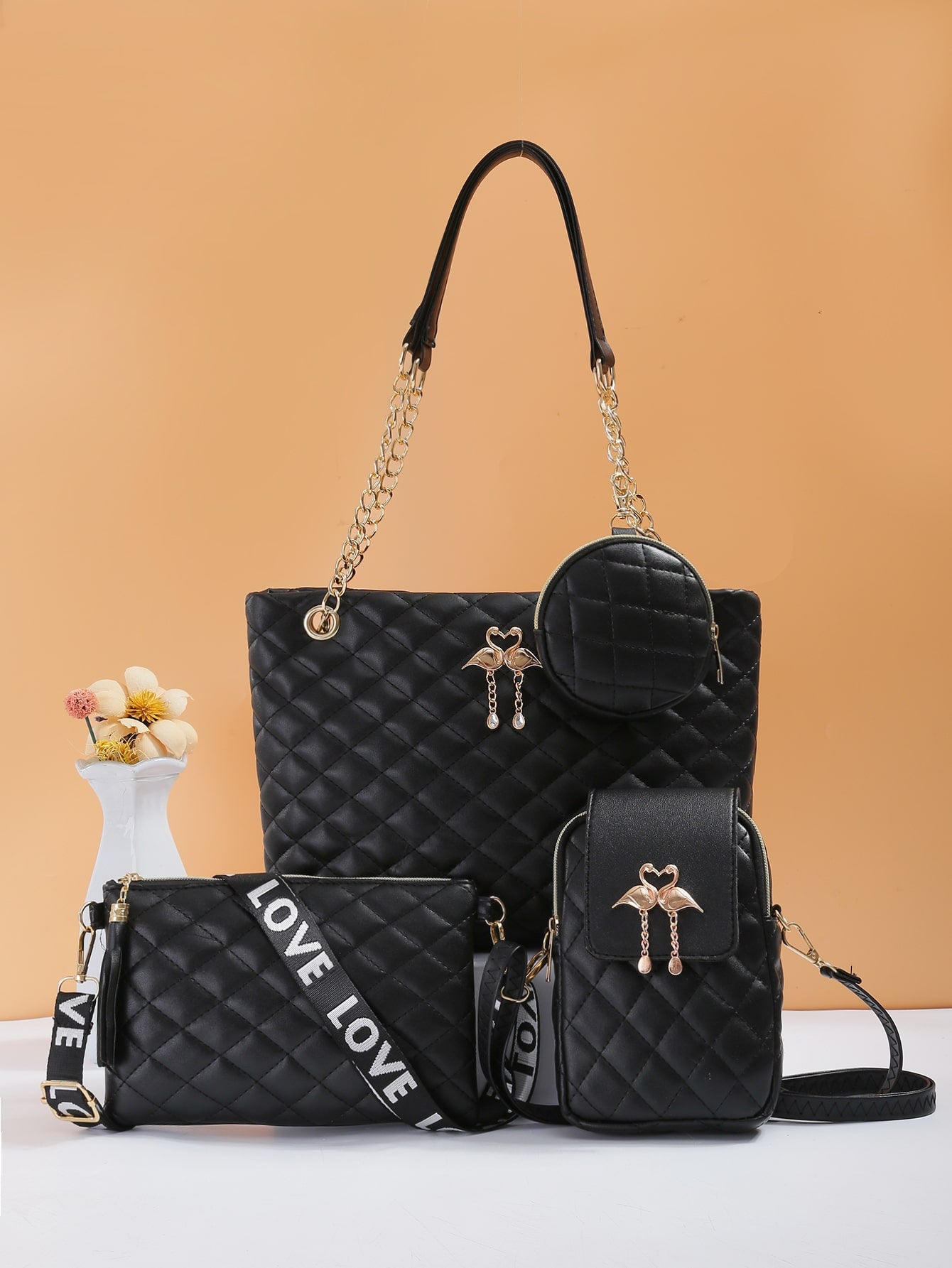Chic Dual-Style Tote and Crossbody Bag for Effortless Fashion Grey Black Pink Grey-Black-Pink-Black-2-Multicolor-Black-3-White-Black-4-Burgundy-Black-5-Multicolor-6-