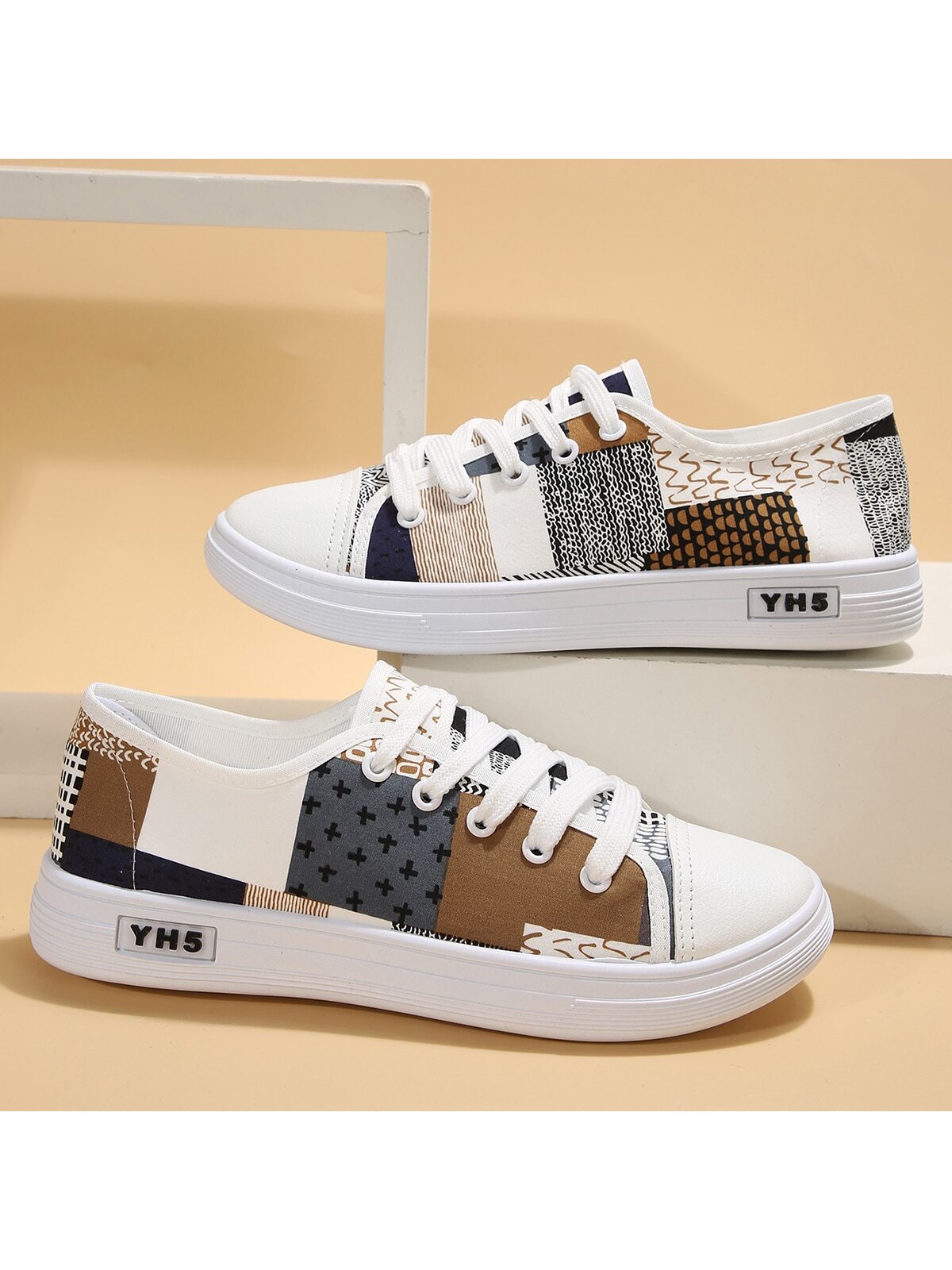 Trendy Women's Lightweight Canvas Lace-Up Shoes - Breathable & Anti-Slip