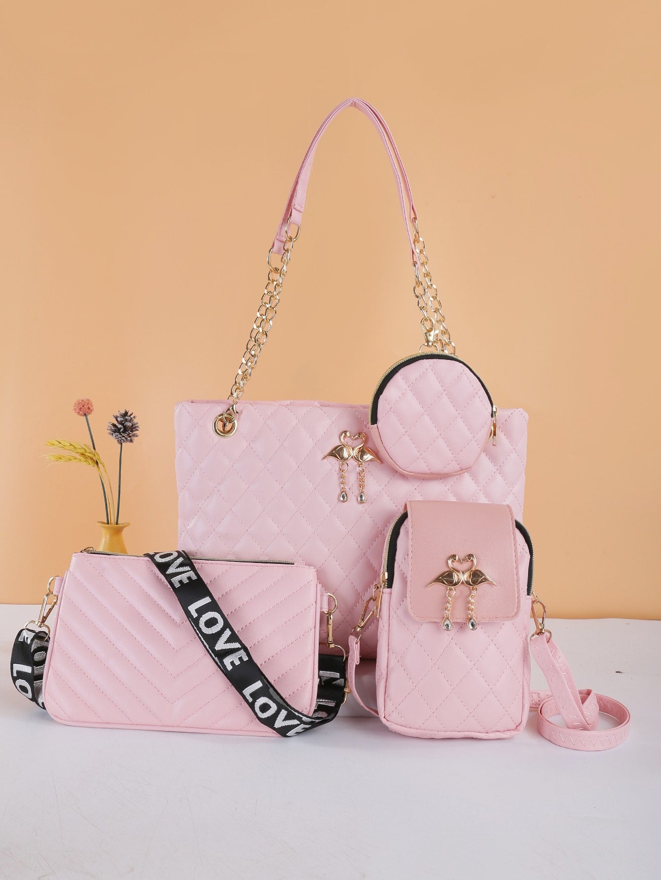 Chic Dual-Style Tote and Crossbody Bag for Effortless Fashion Grey Black Pink Grey-Black-Pink-Black-2-Multicolor-Black-3-White-Black-4-Burgundy-Black-5-Multicolor-6-