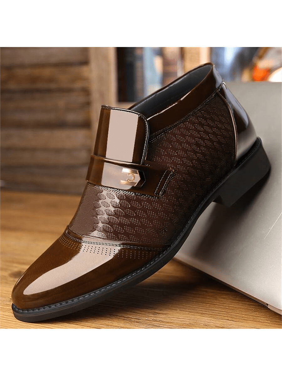 Men's Plus Size Casual PU Leather Slip-On Sports Shoes with Soft Sole – Trendy Comfort Black / CN38 Black / CN39