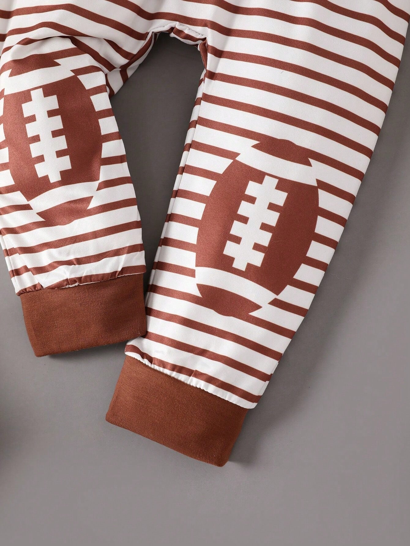 Adorable Baby Boy Graphic Bodysuit with Striped Sweatpants and Matching Hat Set