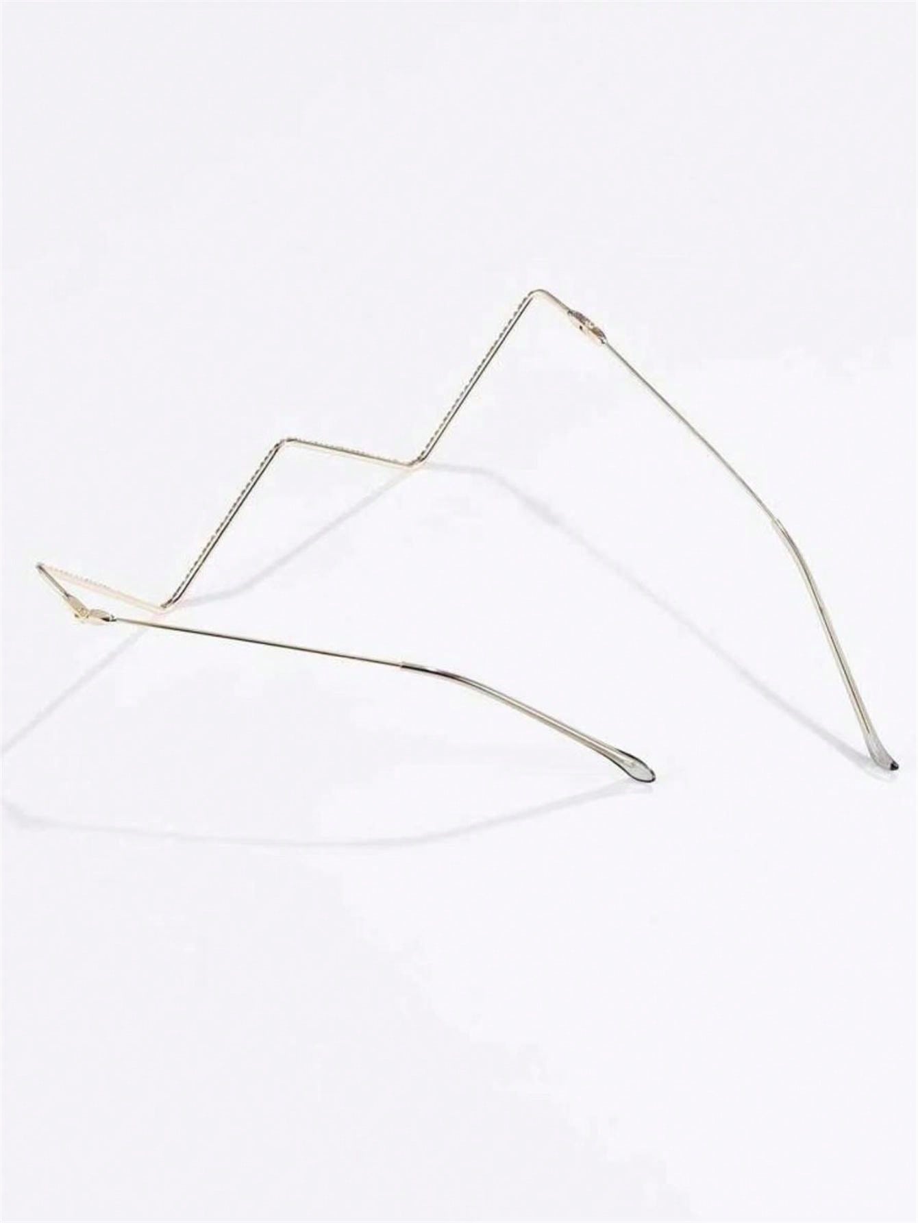 Chic Rhinestone-Embellished W-Shaped Eyeglass Frame