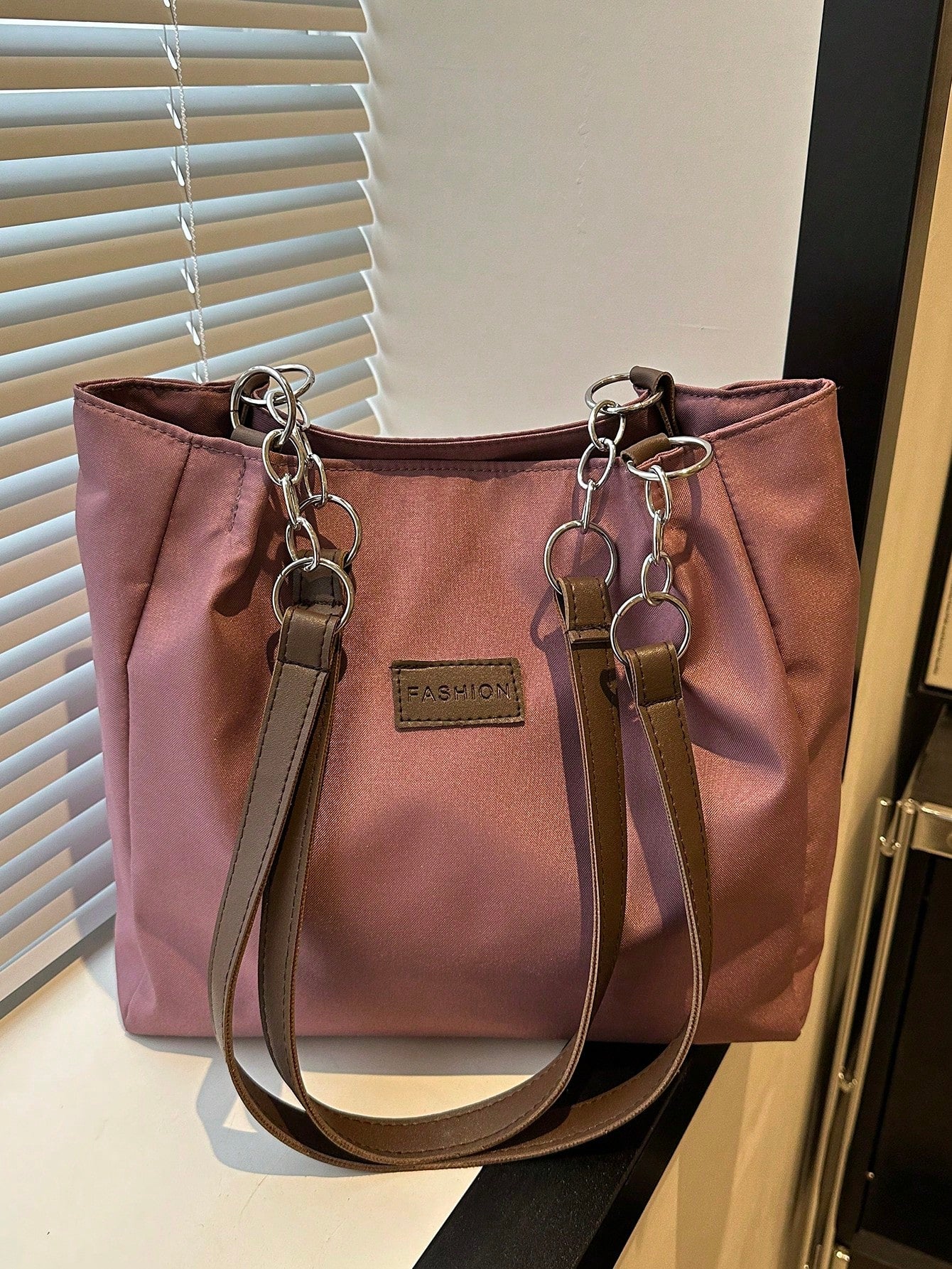 Stylish & Spacious Women's Tote Bag - Perfect for School, Work, and Everyday Adventures! Black / one-size Dusty Pink / one-size Black / one-size-Dusty Pink / one-size-