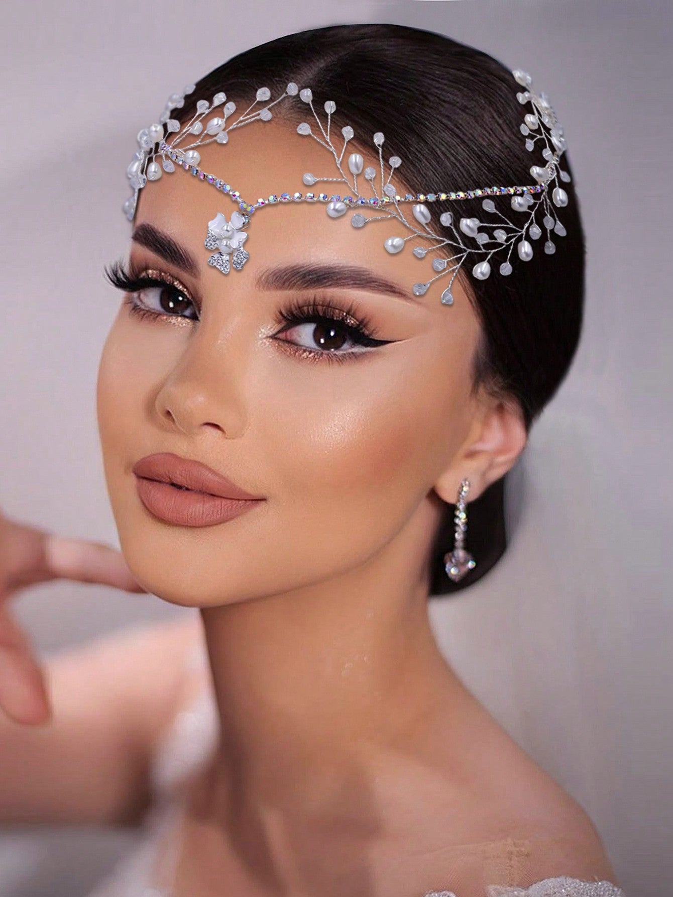 Elegant Crystal Rhinestone Bridal Forehead band one-size one-size-