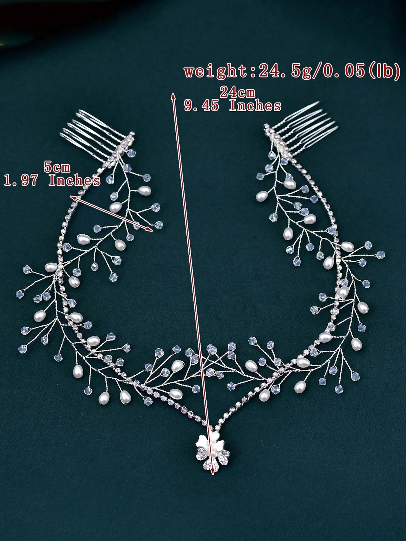 Elegant Crystal Rhinestone Bridal Forehead band one-size one-size-