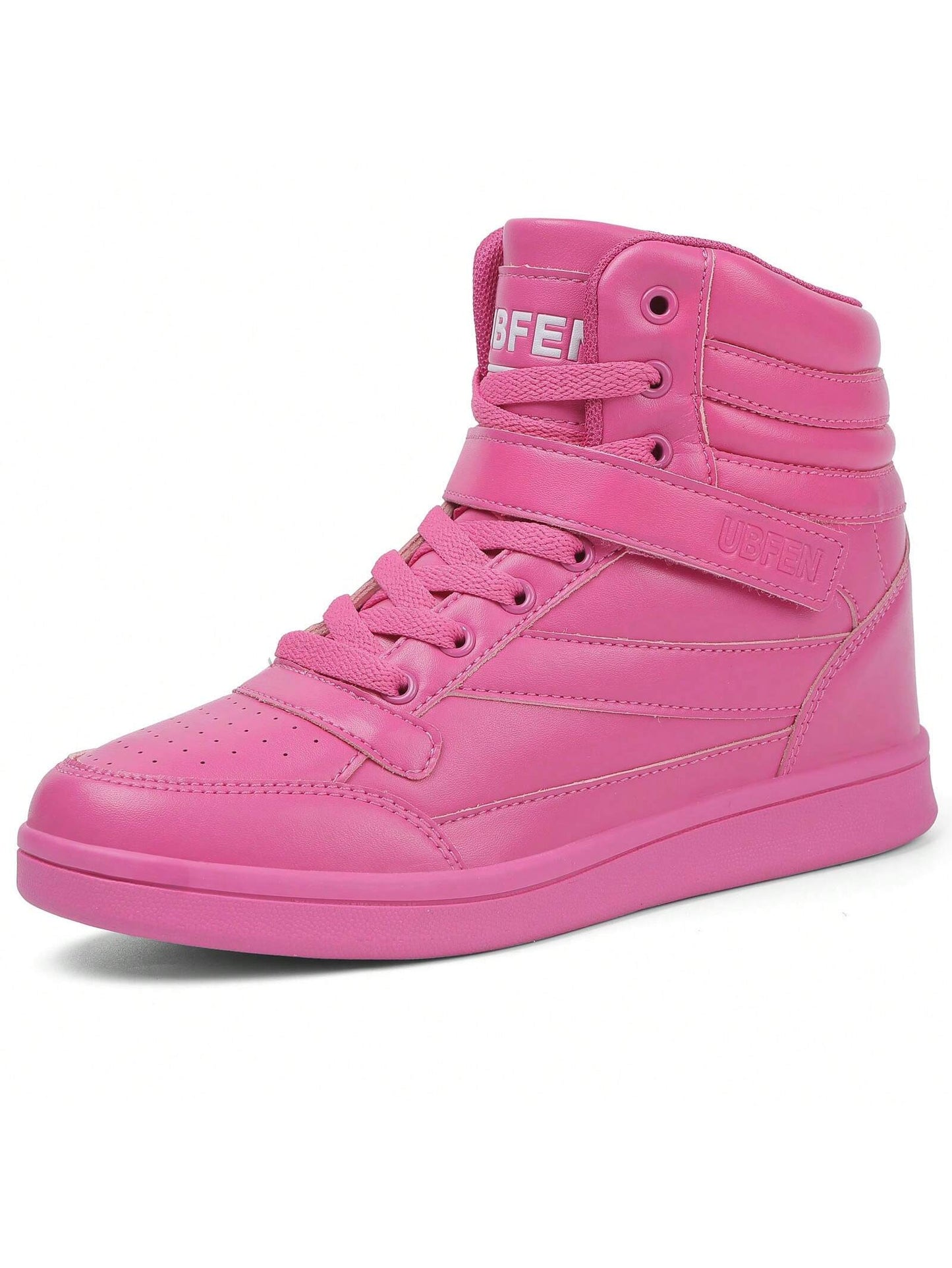 Women's Hidden Wedge Fashion Sneakers with Platform Heel Pink