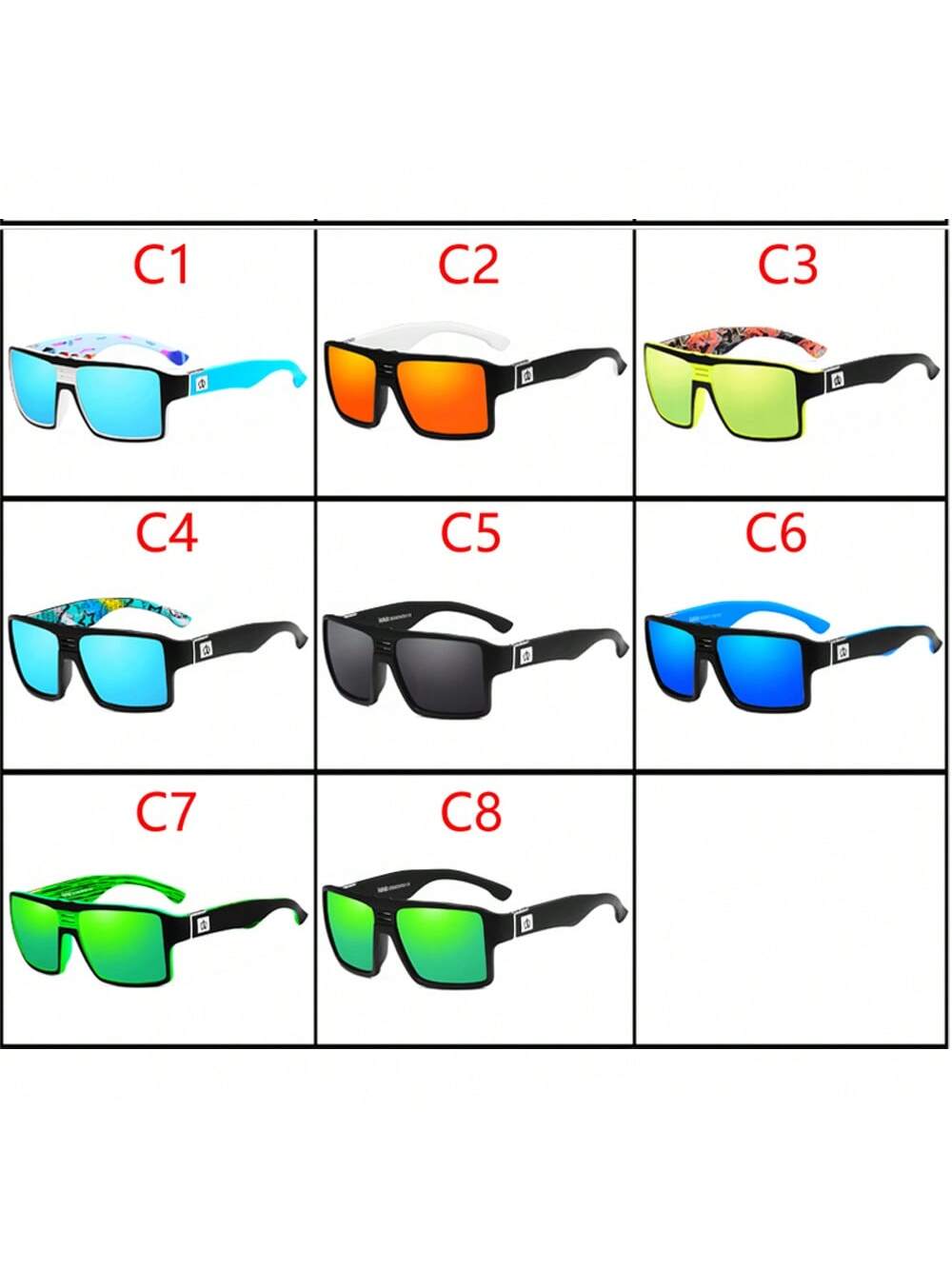 VIAHDA Squared Polarized Fashion Sunglasses – Trendy Outdoor Shades for Men C1 C2
