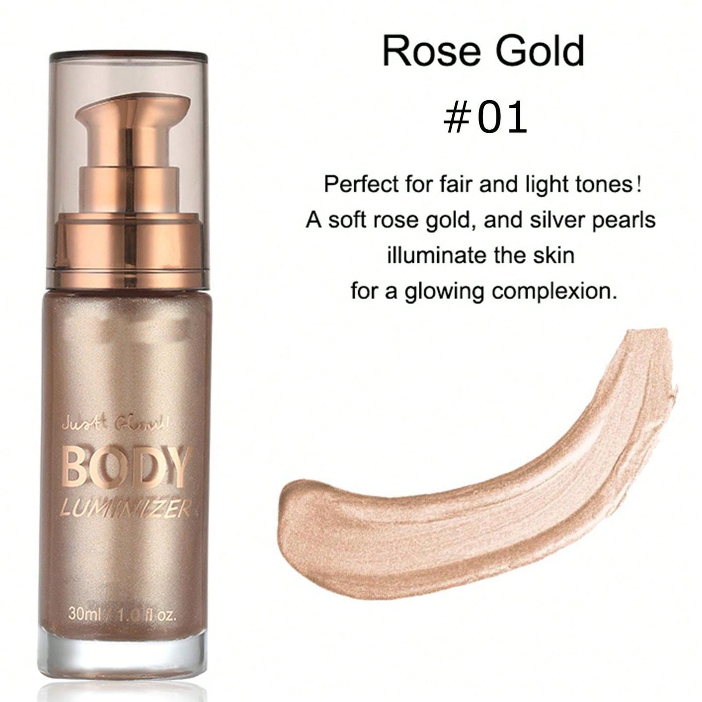 Radiant Glow Waterproof Body Shimmer Oil - Long-Lasting Bronze Illuminator with Makeup Brush