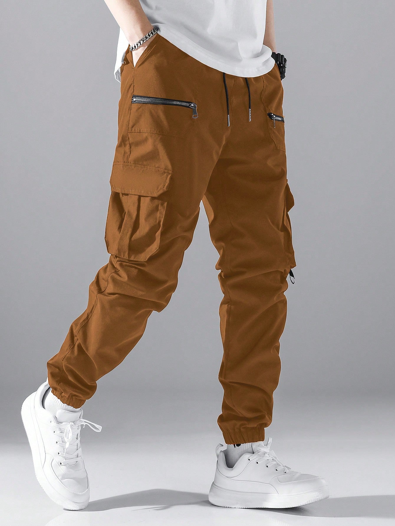 Loose Fit Cargo Pants with Flap Pockets and Drawstring Waist for Ultimate Comfort Black / S Black / M