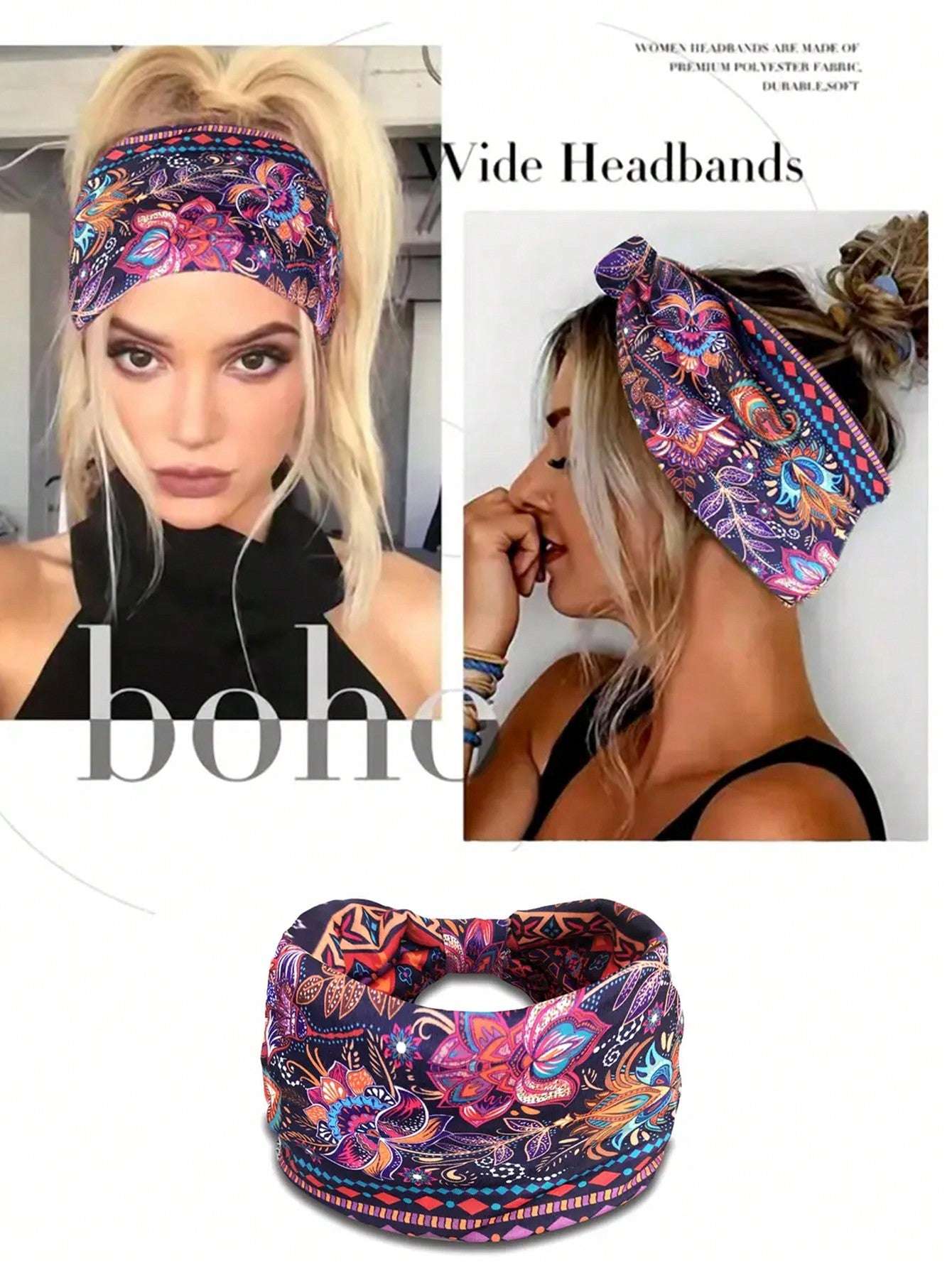 Boho Floral Twist Hair Band - Vintage-Inspired Headband for Effortless Style