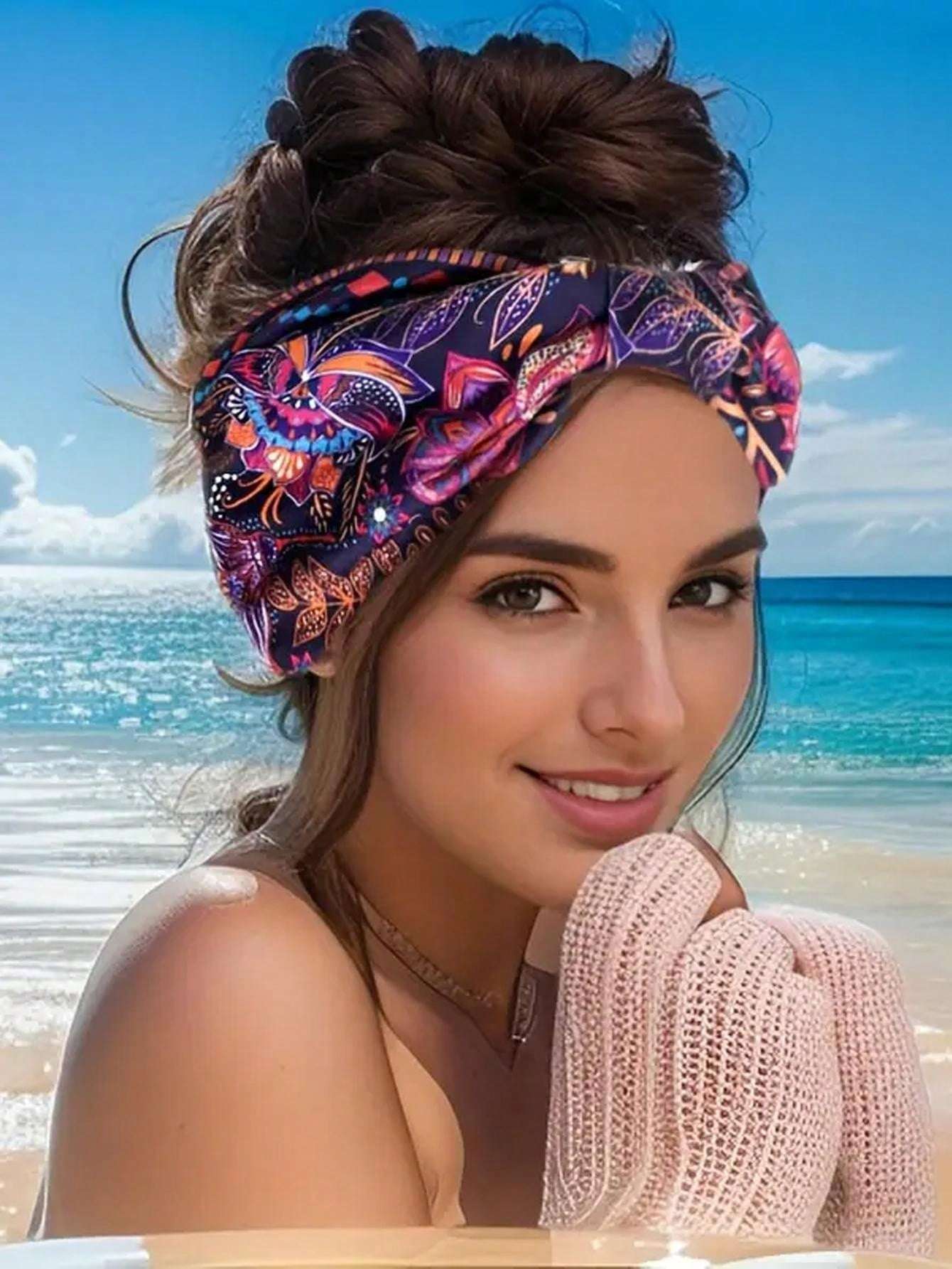 Boho Floral Twist Hair Band - Vintage-Inspired Headband for Effortless Style