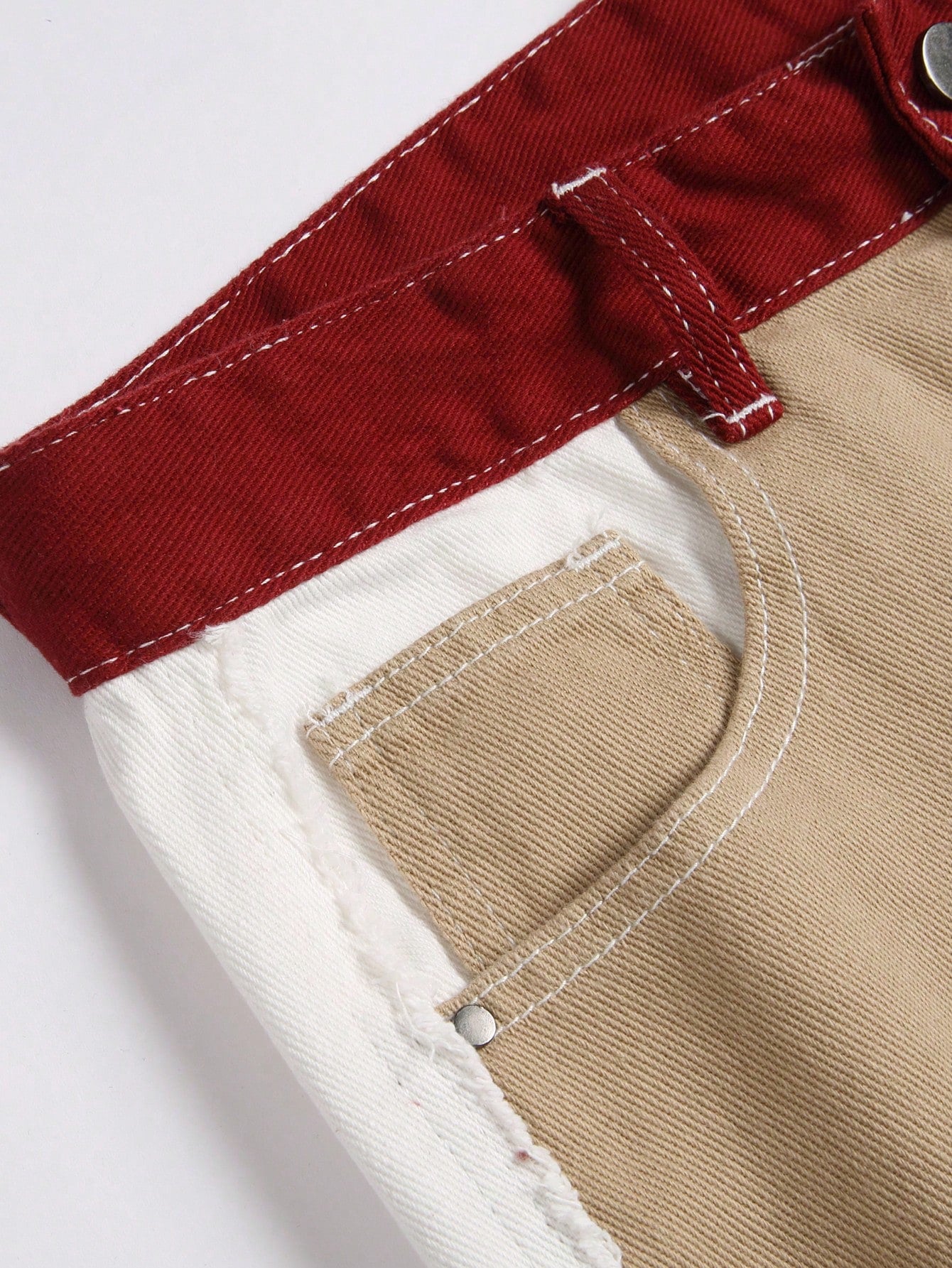 Trendy Frayed Straight Leg Jeans with Contrast Color Detailing for Men 28 30