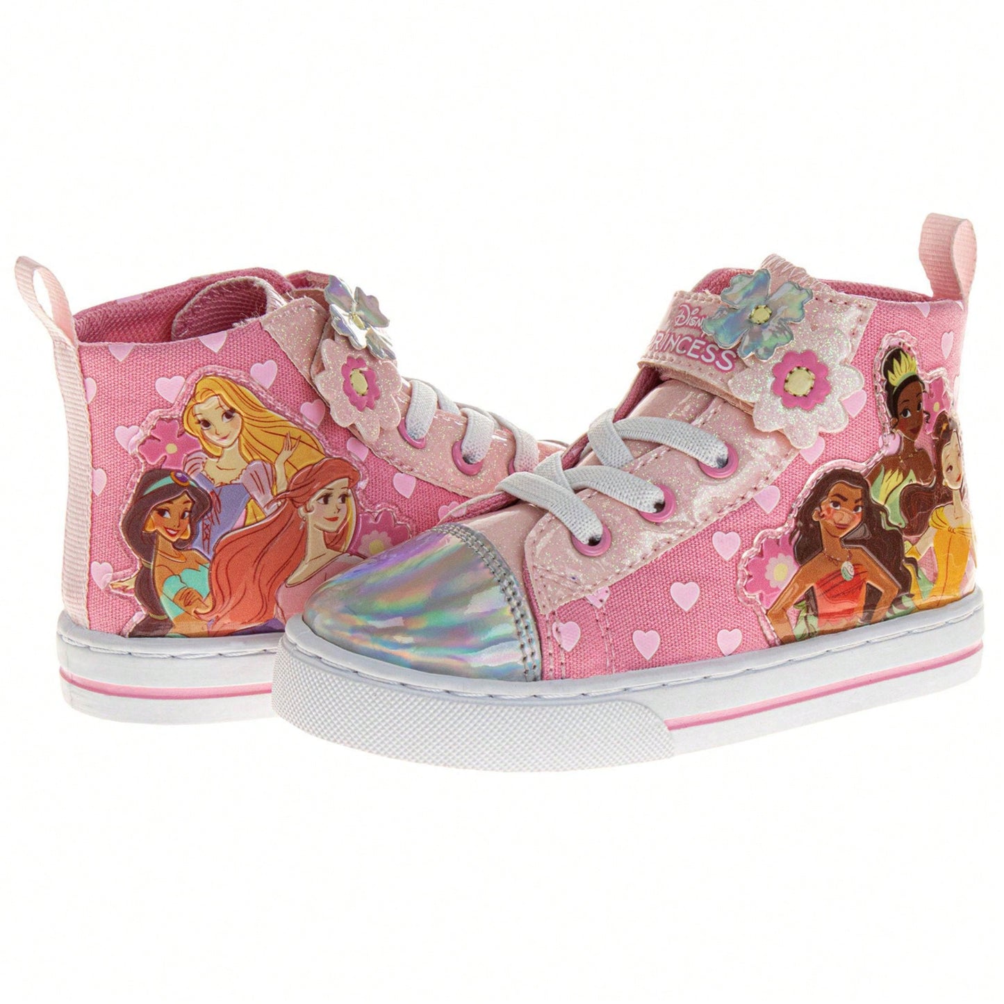 Sparkling Princess High-Top Sneakers for Little Girls - Perfect for Toddler Adventures! 7 Toddler 8 Toddler 9 Toddler 7 Toddler-8 Toddler-9 Toddler-10 Toddler-12 Little Kid-