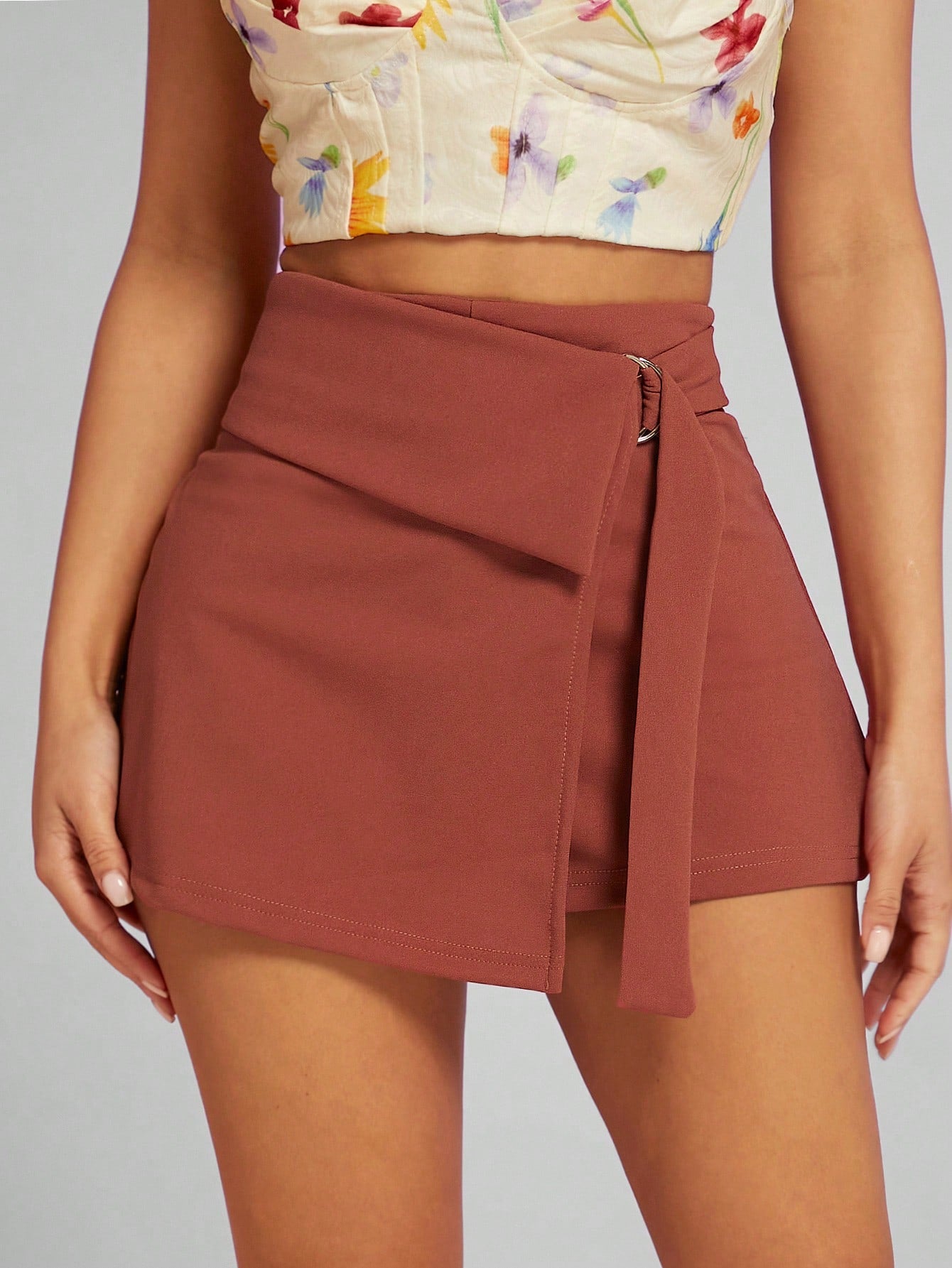 Chic Haute O-Ring Detail Foldover Wrap Skort for Effortless Style Black / XS Black / S Black / M Black / XS-Black / S-Black / M-Black / L-Rust Brown / XS-Rust Brown / S-Rust Brown / M-Rust Brown / L-Burgundy / XS-Burgundy / S-Burgundy / M-Burgundy / L-Camel / XS-Camel / S-Camel / M-Camel / L-Grey / XS-Grey / S-Grey / M-Grey / L-Dark Green / XS-Dark Green / S-Dark Green / M-Dark Green / L-Blue / XS-Blue / S-Blue / M-Blue / L-Dusty Pink / XS-Dusty Pink / S-Dusty Pink / M-Dusty Pink / L-
