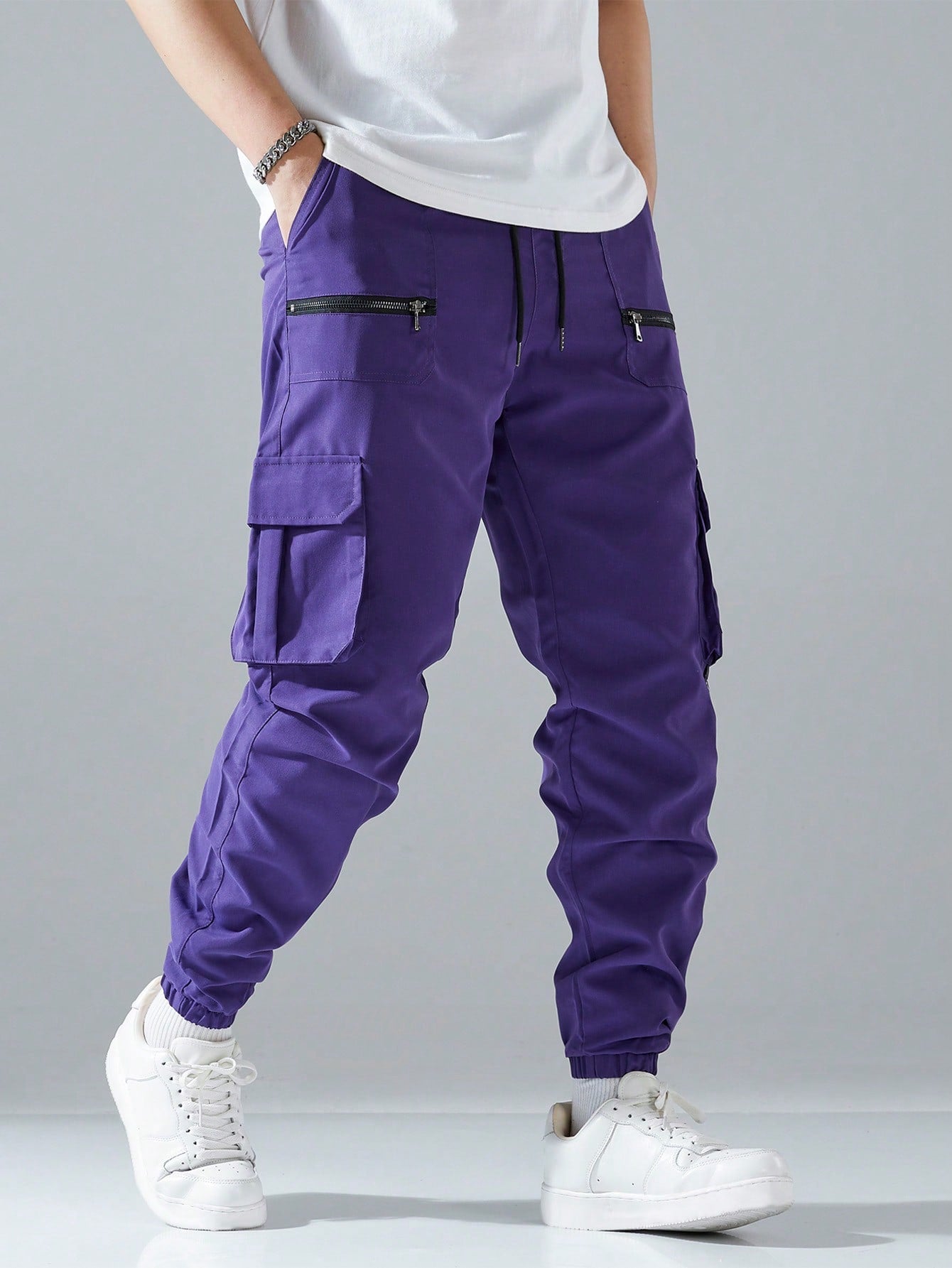 Loose Fit Cargo Pants with Flap Pockets and Drawstring Waist for Ultimate Comfort Black / S Black / M