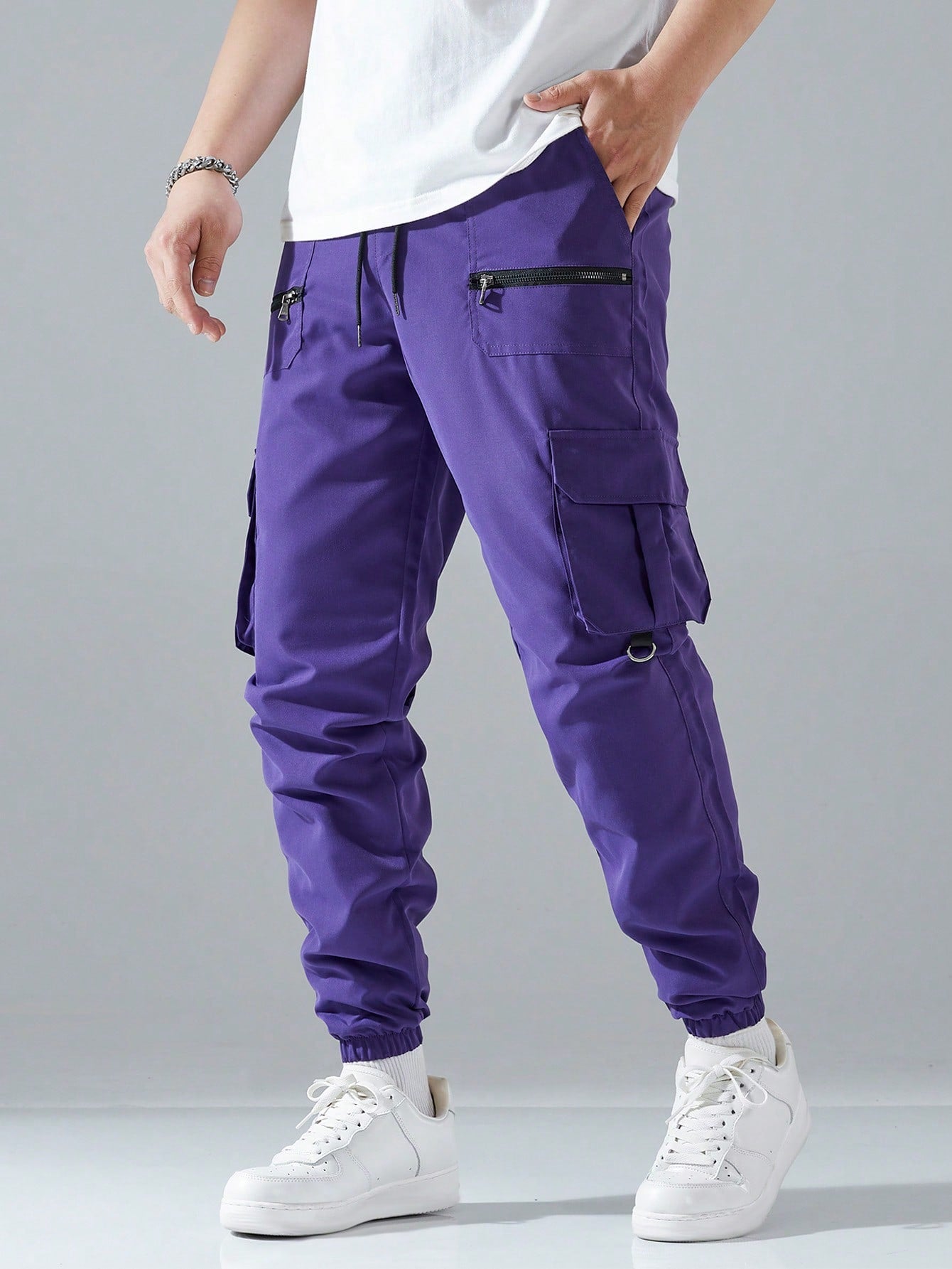 Loose Fit Cargo Pants with Flap Pockets and Drawstring Waist for Ultimate Comfort Black / S Black / M