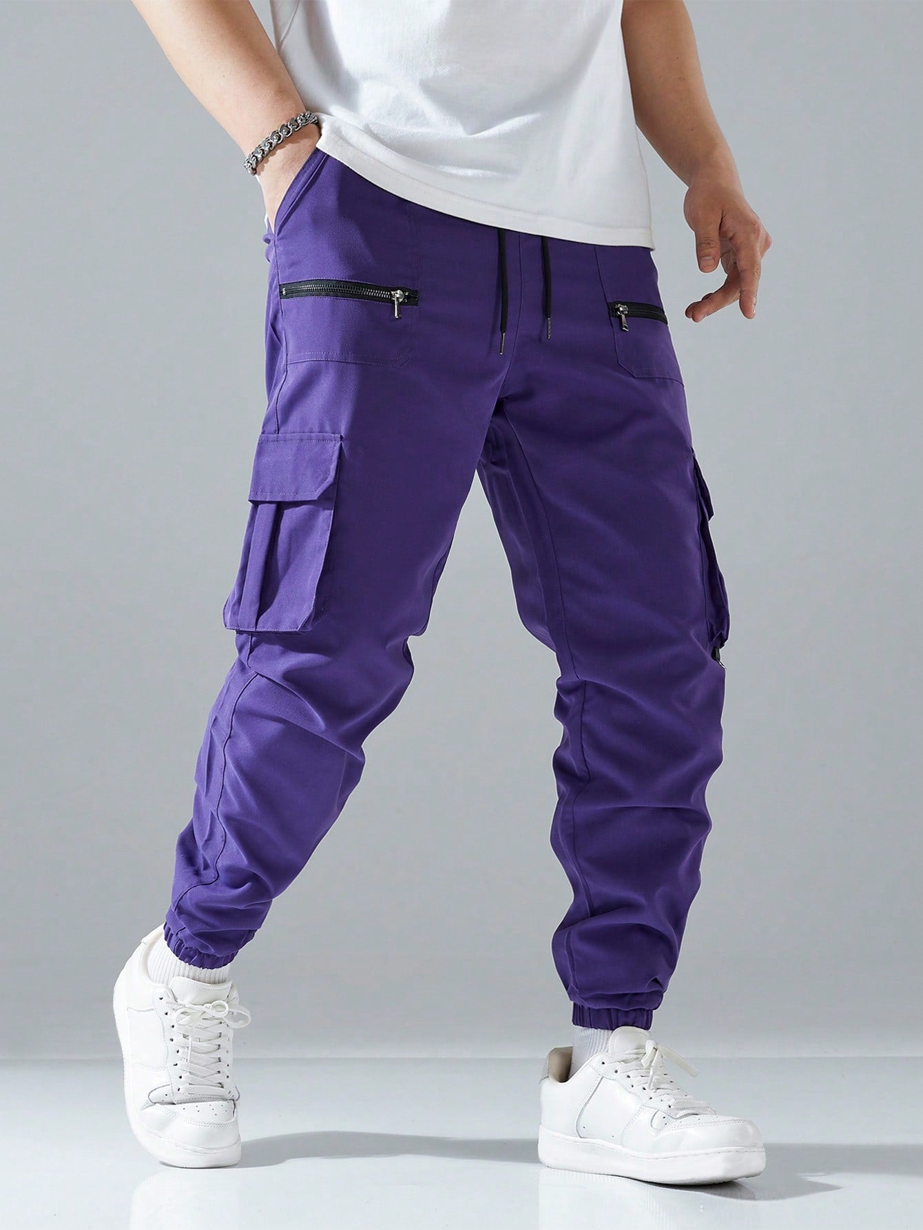 Loose Fit Cargo Pants with Flap Pockets and Drawstring Waist for Ultimate Comfort Black / S Black / M