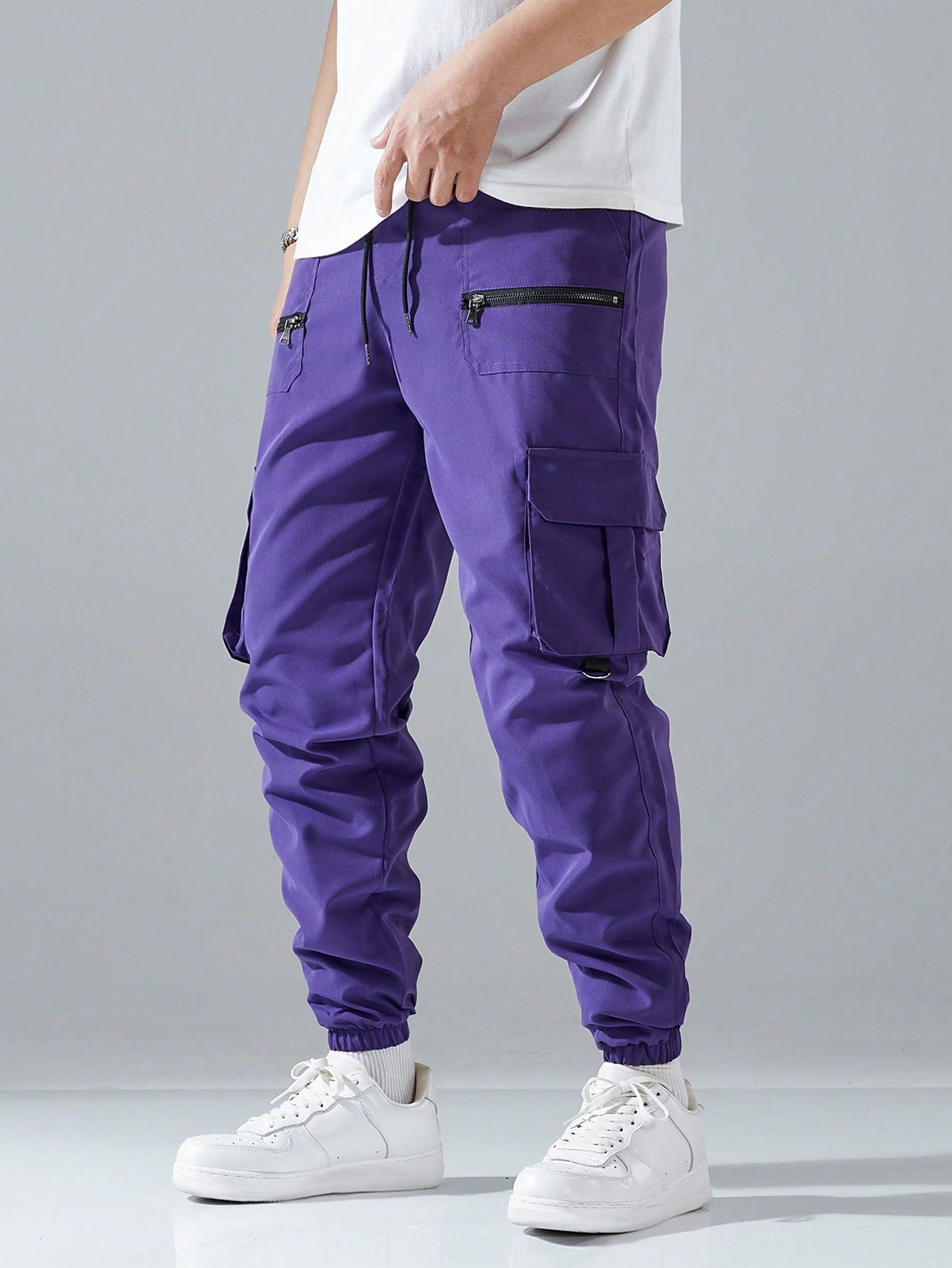 Loose Fit Cargo Pants with Flap Pockets and Drawstring Waist for Ultimate Comfort Black / S Black / M