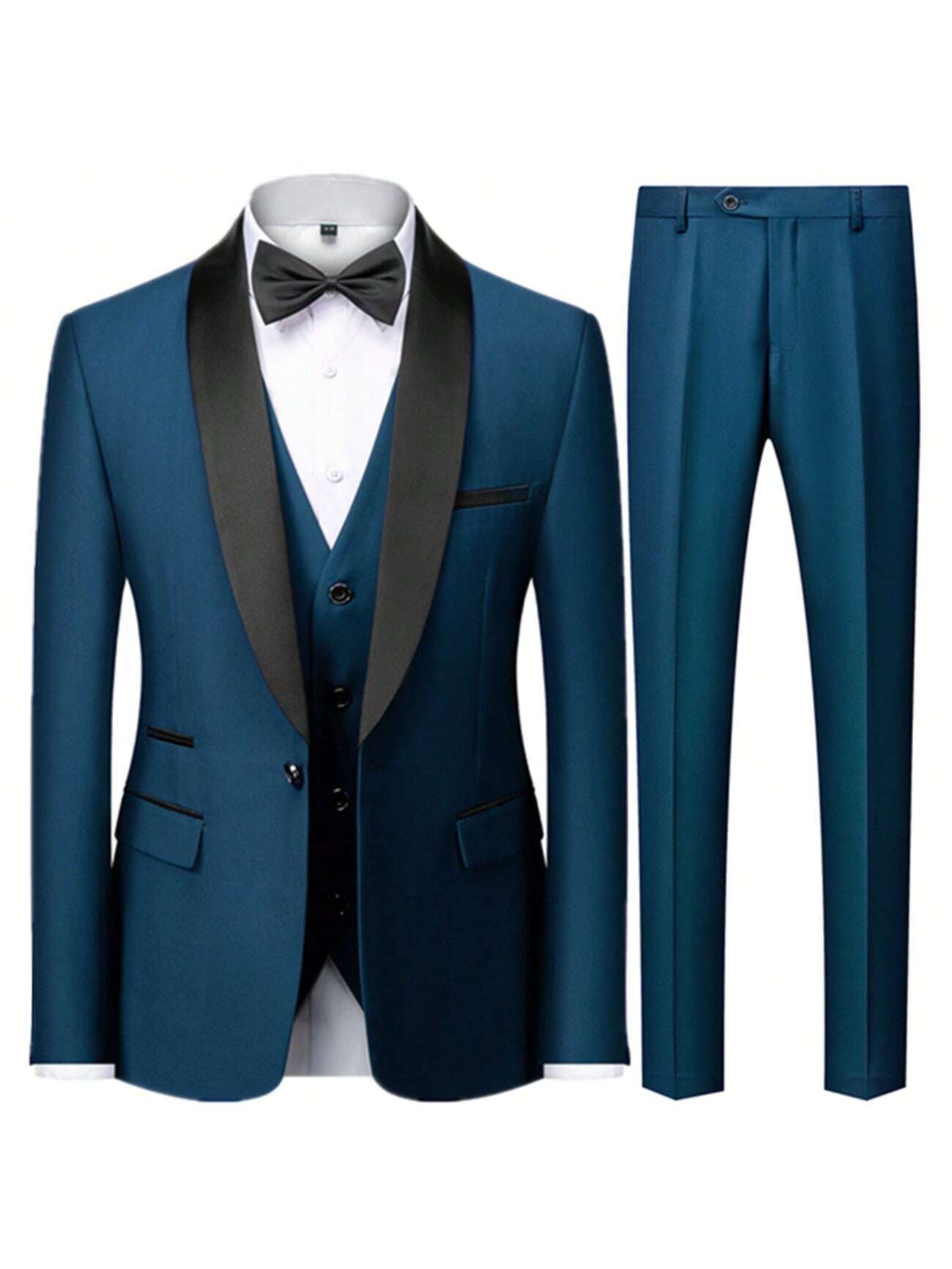 Elegant Men's 3-Piece Slim Fit Tuxedo Set - Perfect for Weddings Black / XXS Black / XS