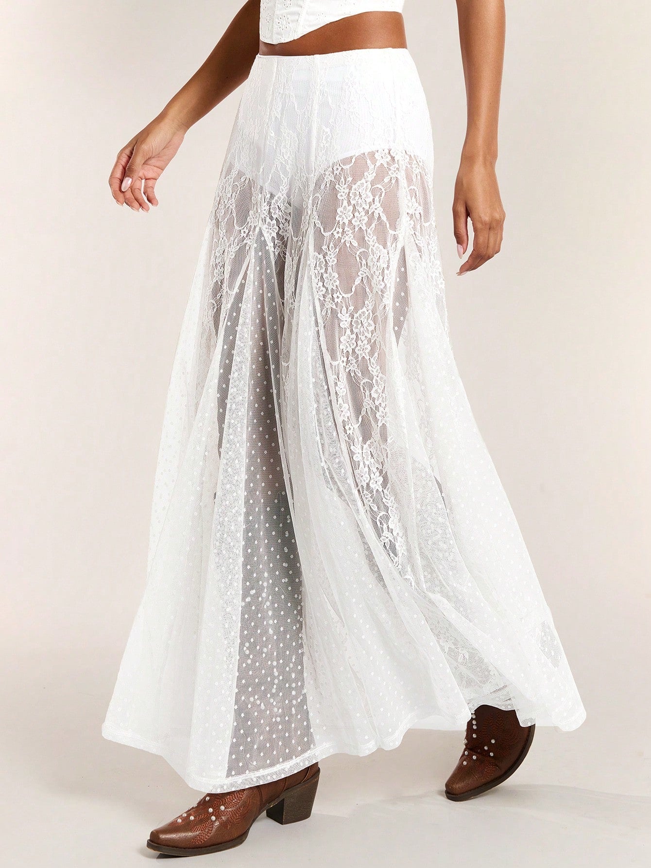 Chic White Lace See-Through Skirt for Women White / XS White / S White / M White / XS-White / S-White / M-White / L-Black / XS-Black / S-Black / M-Black / L-