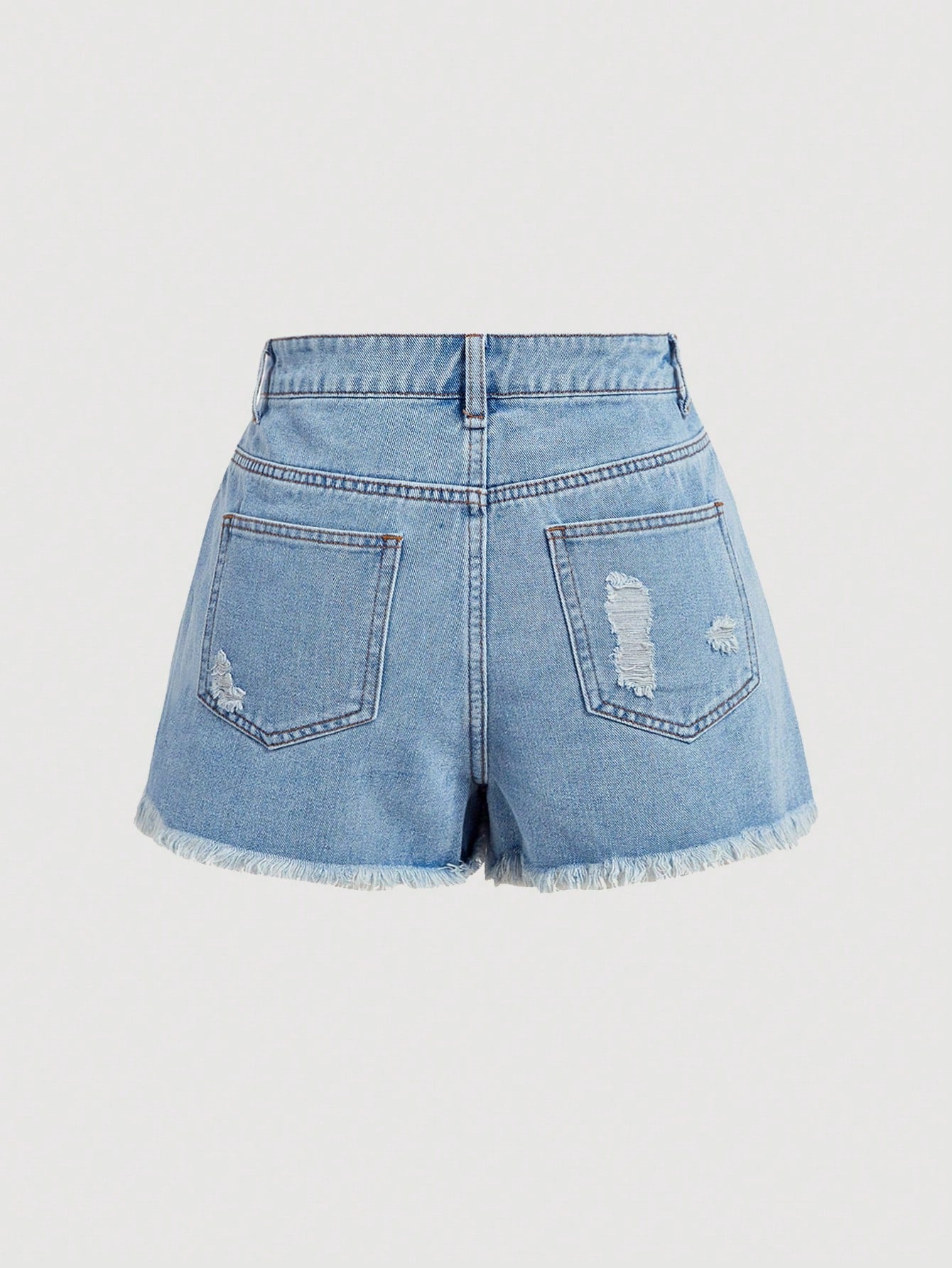 Trendy Distressed Denim Shorts with Pocket Inserts and Bow Details 26 27 28 26-27-28-30-31-