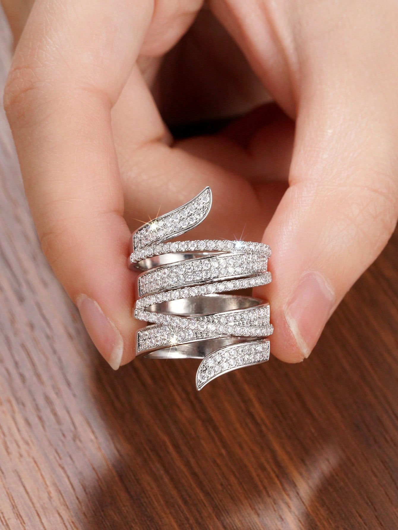 Elegant Cubic Zirconia Ring for Women – Perfect for Weddings 6 / Silver 7 / Silver