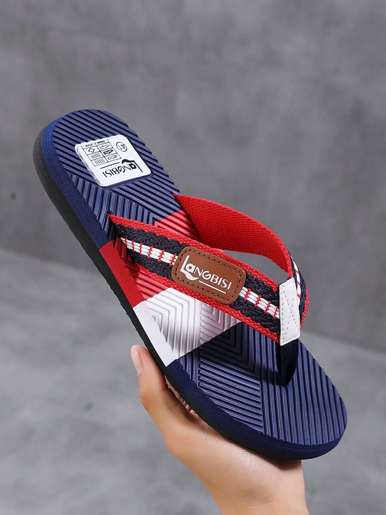 Men's Lightweight Color Block Sport Sandals - Non-Slip Beach Slippers for Ultimate Summer Comfort EUR39 EUR40