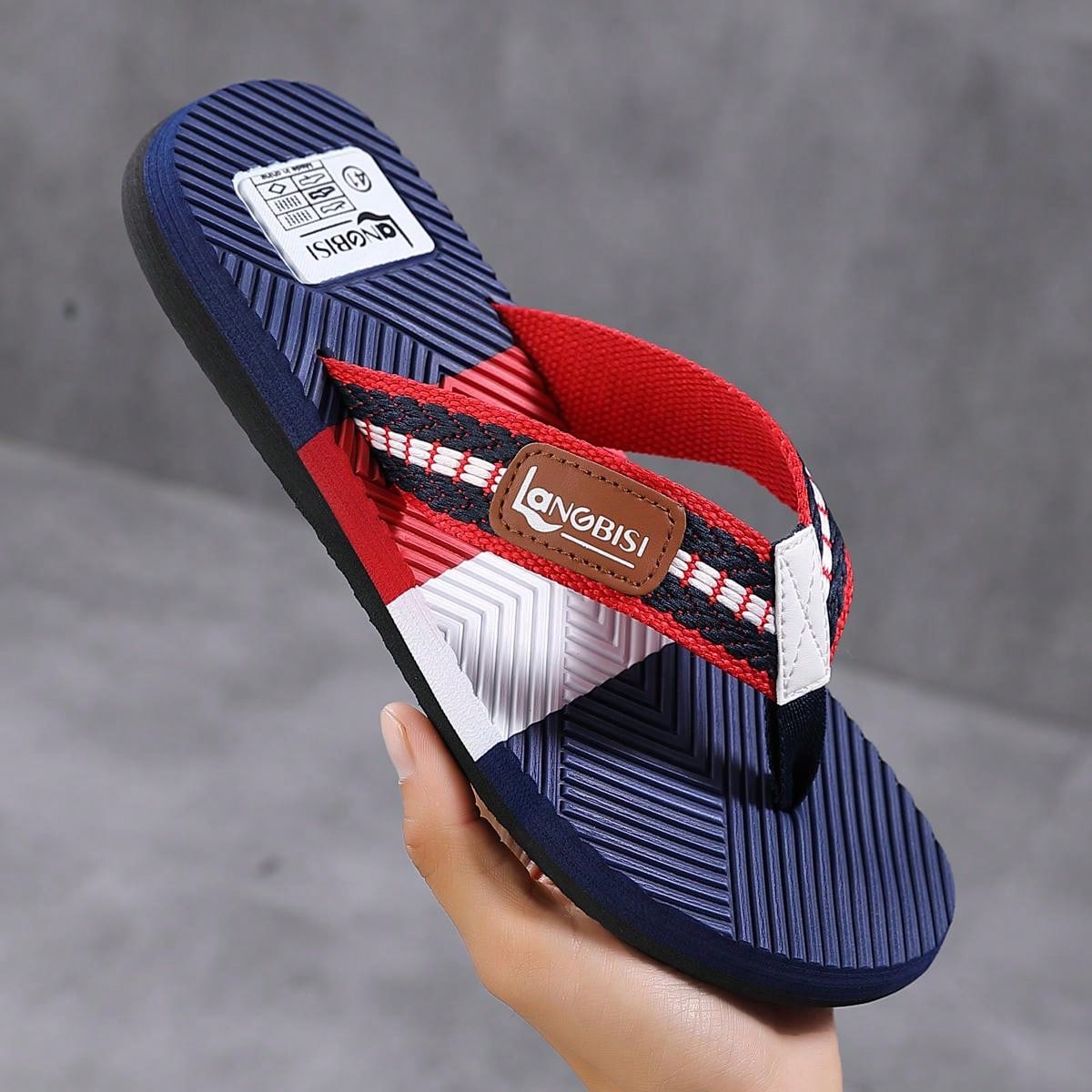 Men's Lightweight Color Block Sport Sandals - Non-Slip Beach Slippers for Ultimate Summer Comfort EUR39 EUR40