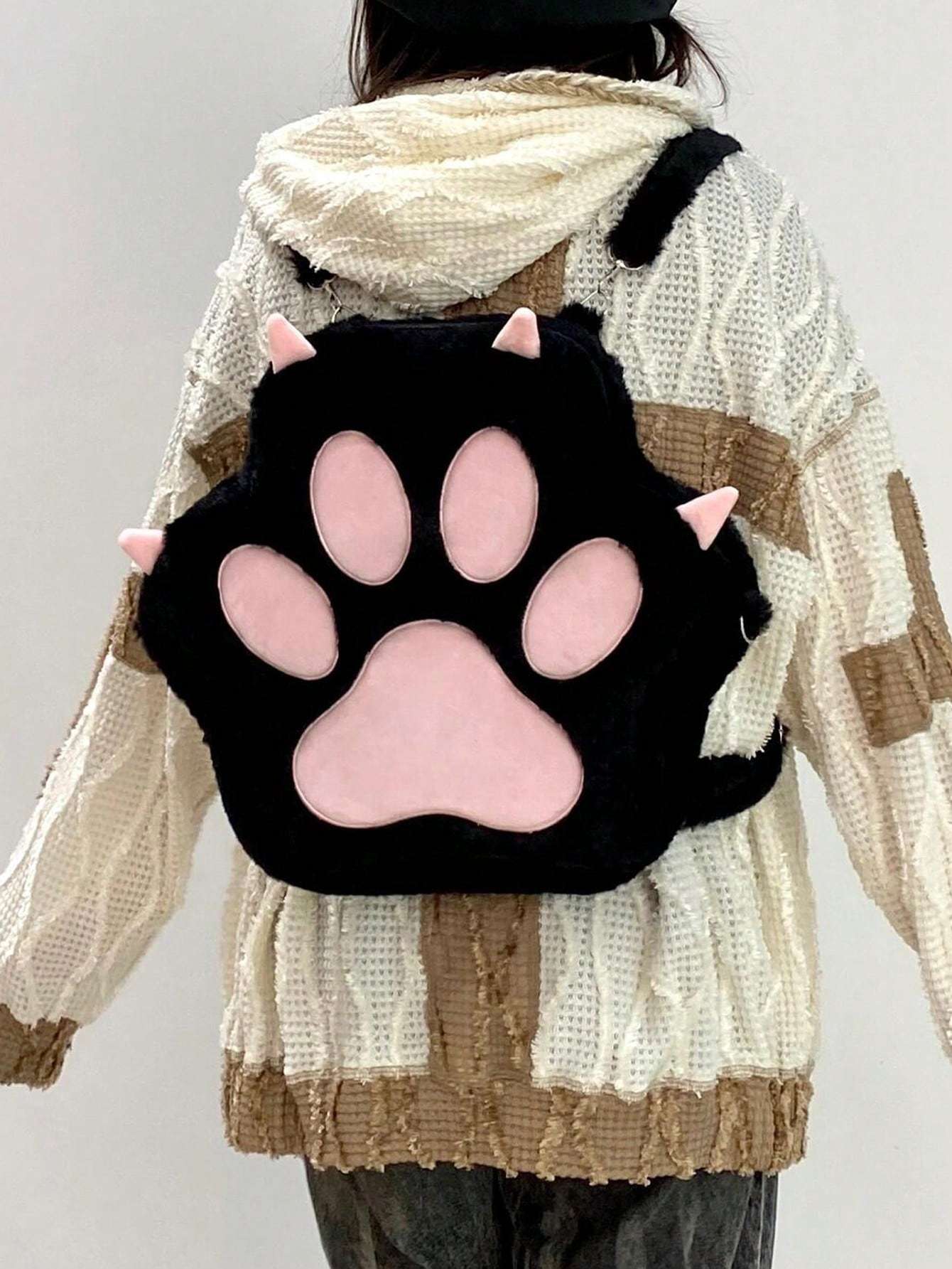 Adorable Cat Paw Plush Backpack: The Perfect Personalized Gift for Trendy Girls! Default Title Default Title-