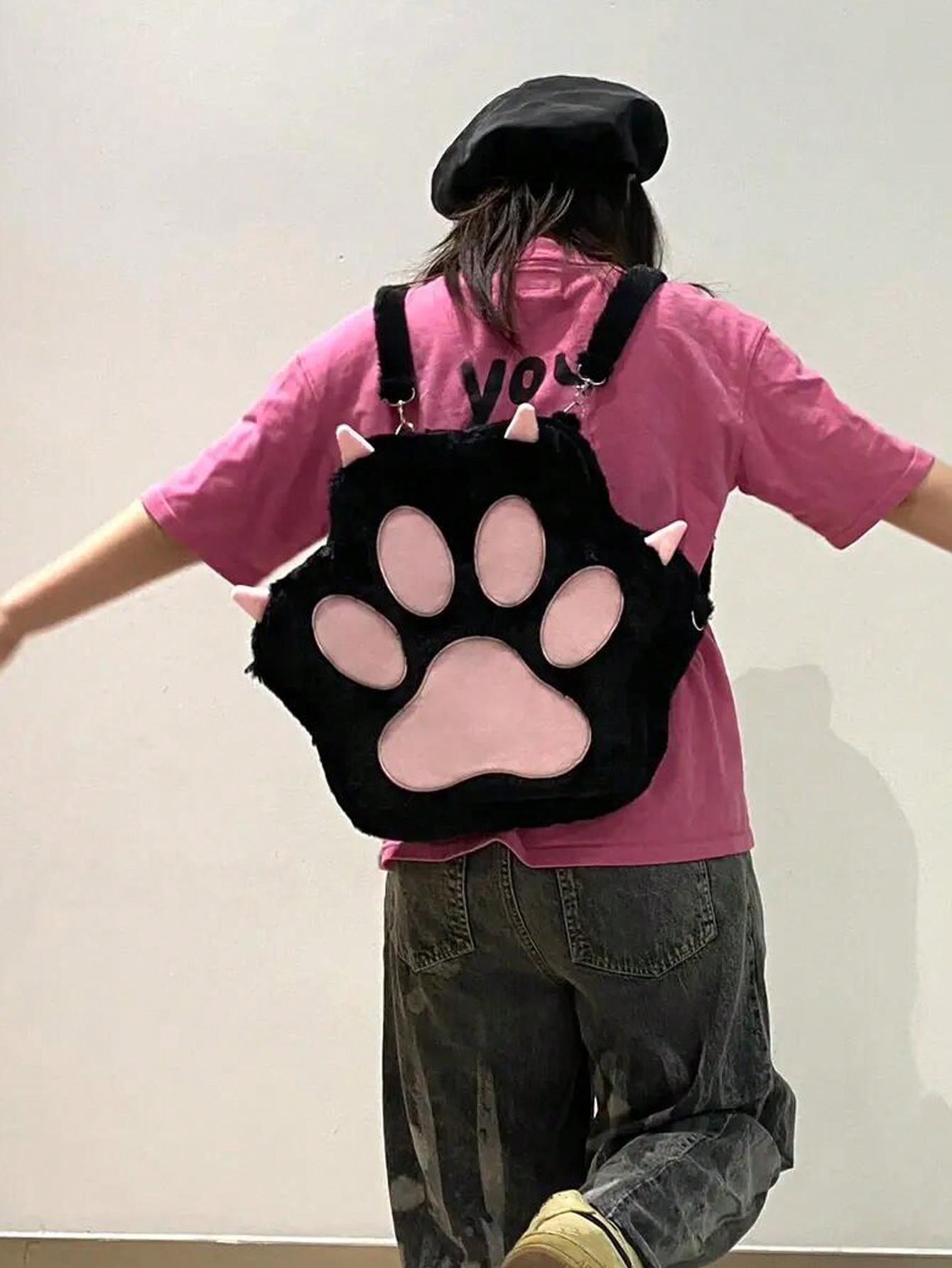 Adorable Cat Paw Plush Backpack: The Perfect Personalized Gift for Trendy Girls! Default Title Default Title-