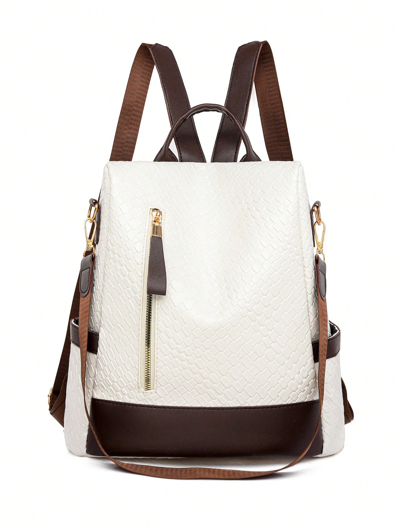 Anti-Theft Minimalist Backpack for College Women Black Brown