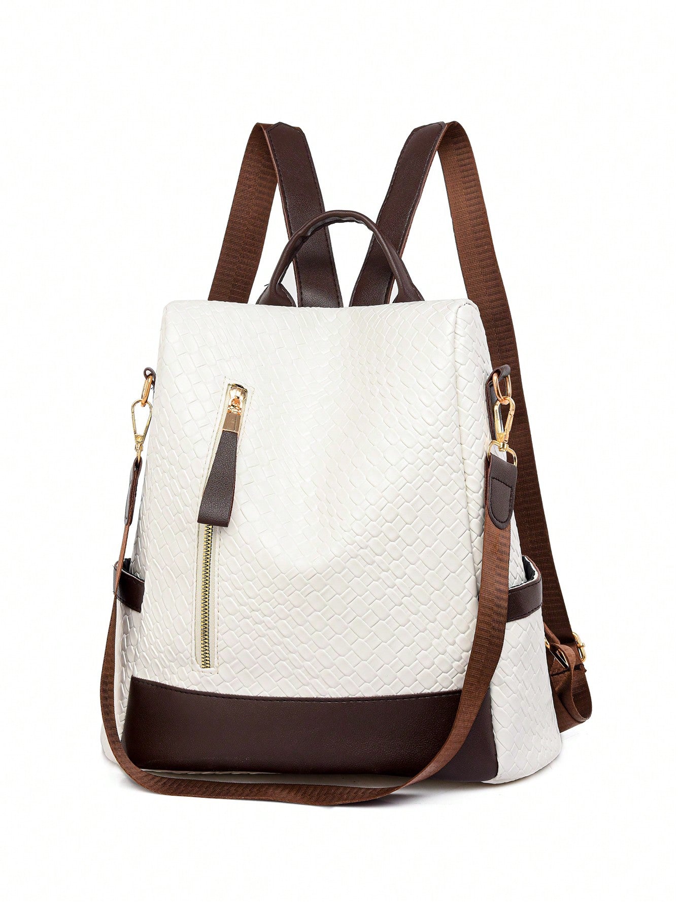 Anti-Theft Minimalist Backpack for College Women Black Brown