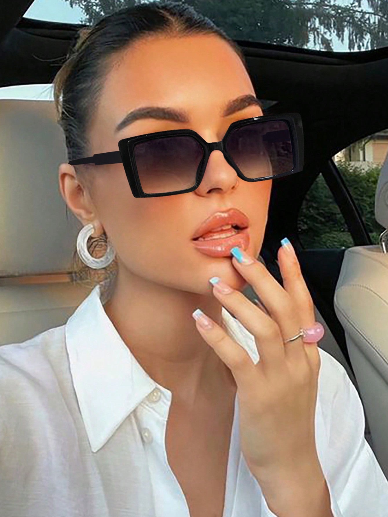 Chic Bohemian Acrylic Sunglasses for Effortless Style: Perfect Accessories for Daily Outings, Beach Days, and Dress-Up! Black and Gray