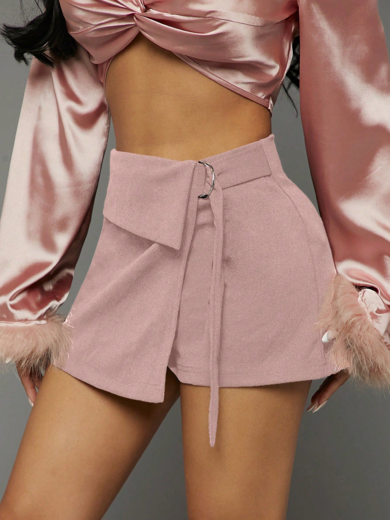 Chic Haute O-Ring Detail Foldover Wrap Skort for Effortless Style Black / XS Black / S Black / M Black / XS-Black / S-Black / M-Black / L-Rust Brown / XS-Rust Brown / S-Rust Brown / M-Rust Brown / L-Burgundy / XS-Burgundy / S-Burgundy / M-Burgundy / L-Camel / XS-Camel / S-Camel / M-Camel / L-Grey / XS-Grey / S-Grey / M-Grey / L-Dark Green / XS-Dark Green / S-Dark Green / M-Dark Green / L-Blue / XS-Blue / S-Blue / M-Blue / L-Dusty Pink / XS-Dusty Pink / S-Dusty Pink / M-Dusty Pink / L-