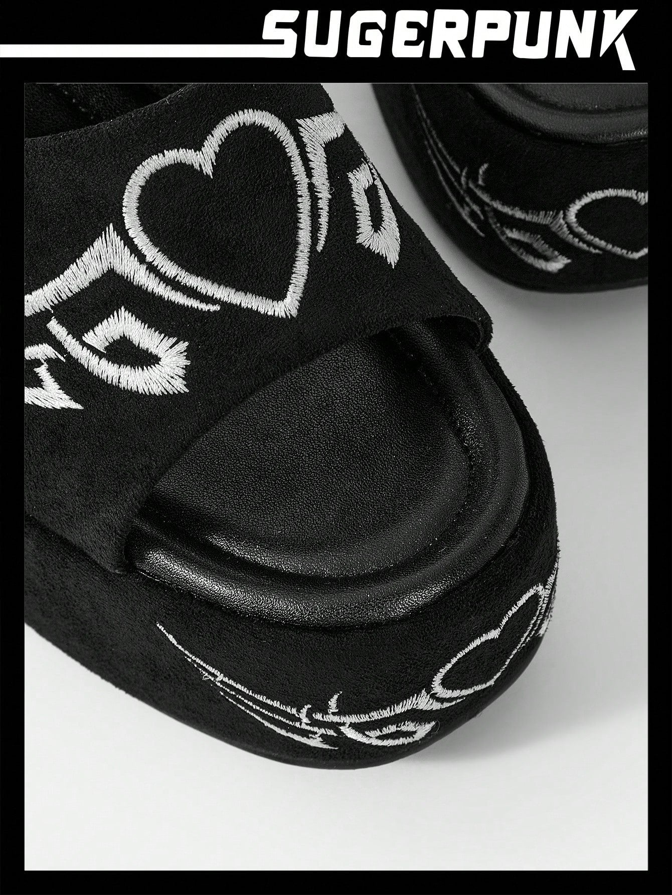 Women's Black Woven Floral Platform Wedges - Perfect Summer Sandals for Y2K