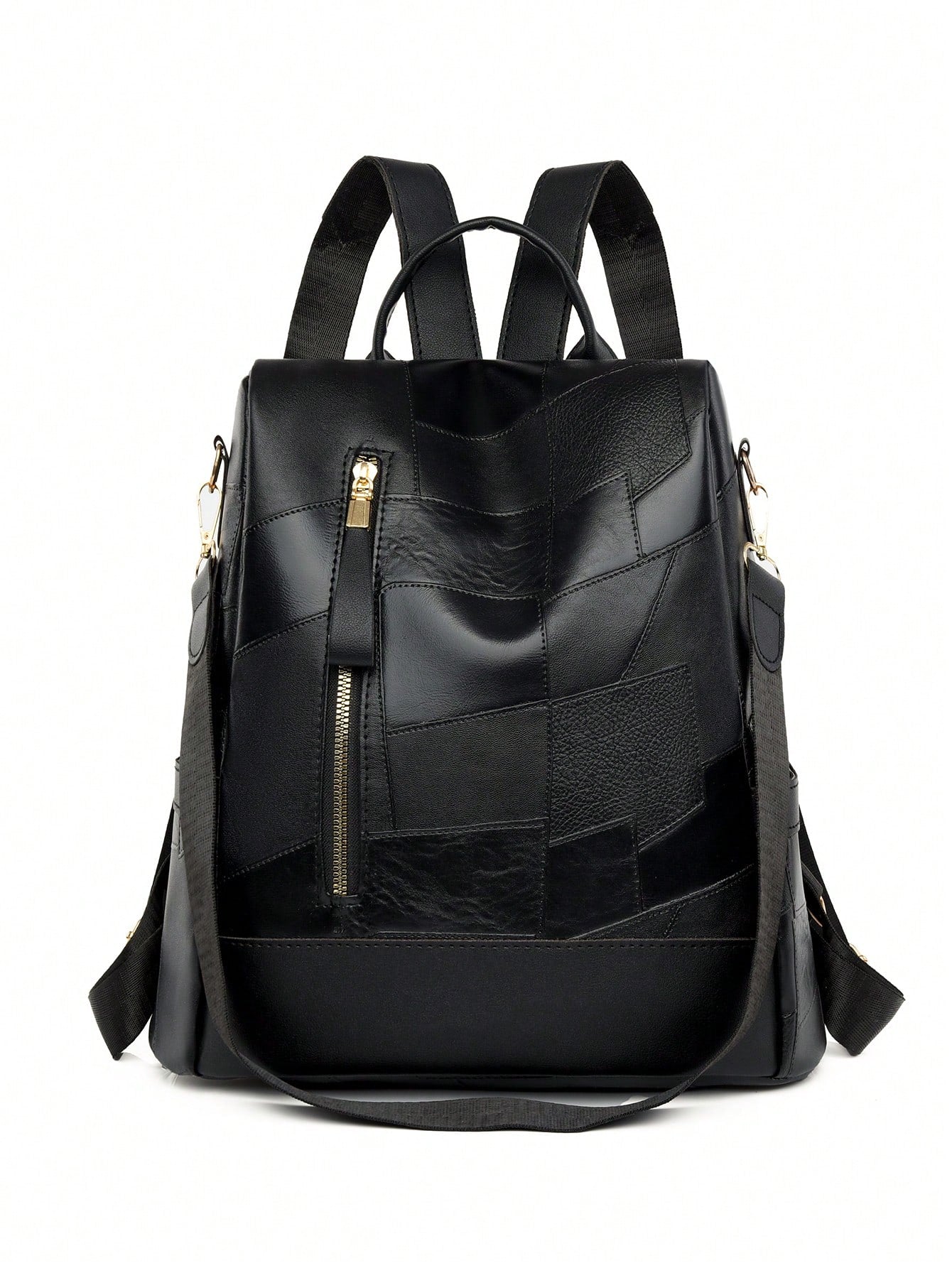 Anti-Theft Minimalist Backpack for College Women Black Brown