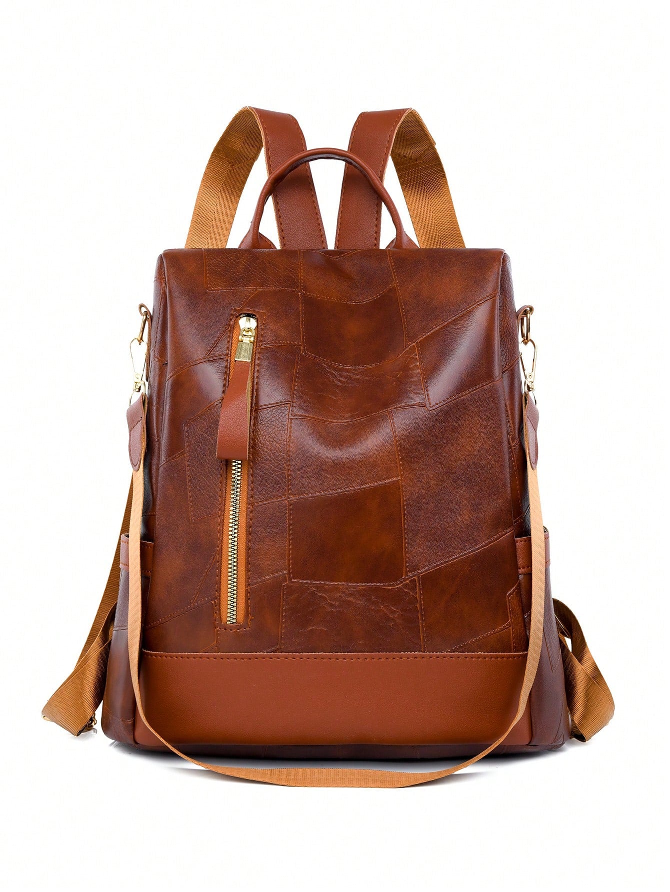 Anti-Theft Minimalist Backpack for College Women Black Brown