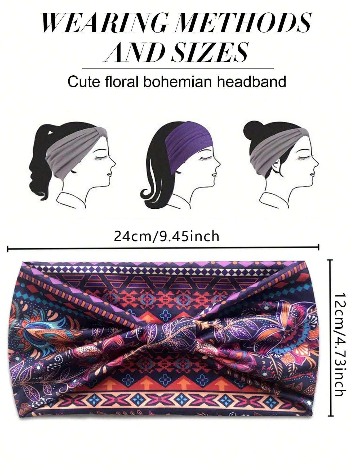 Boho Floral Twist Hair Band - Vintage-Inspired Headband for Effortless Style